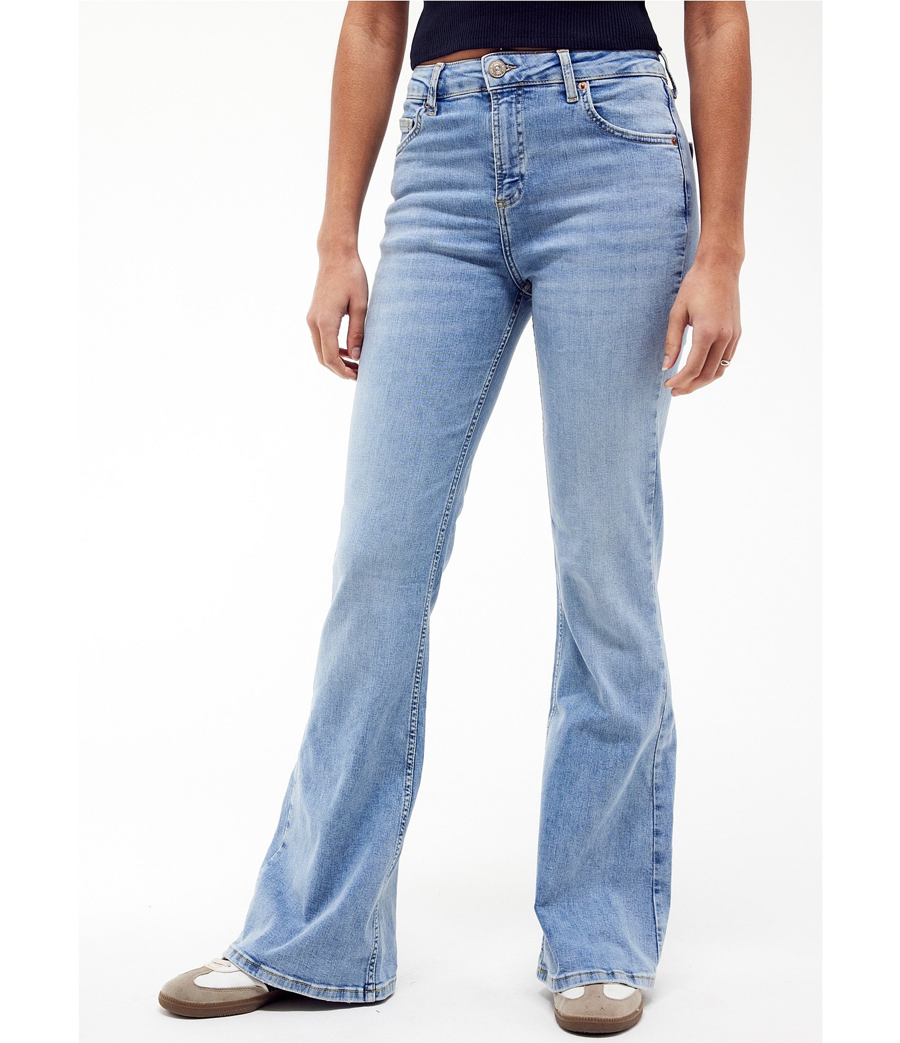 Low-Rise Medium Wash Vintage Flare Jeans
