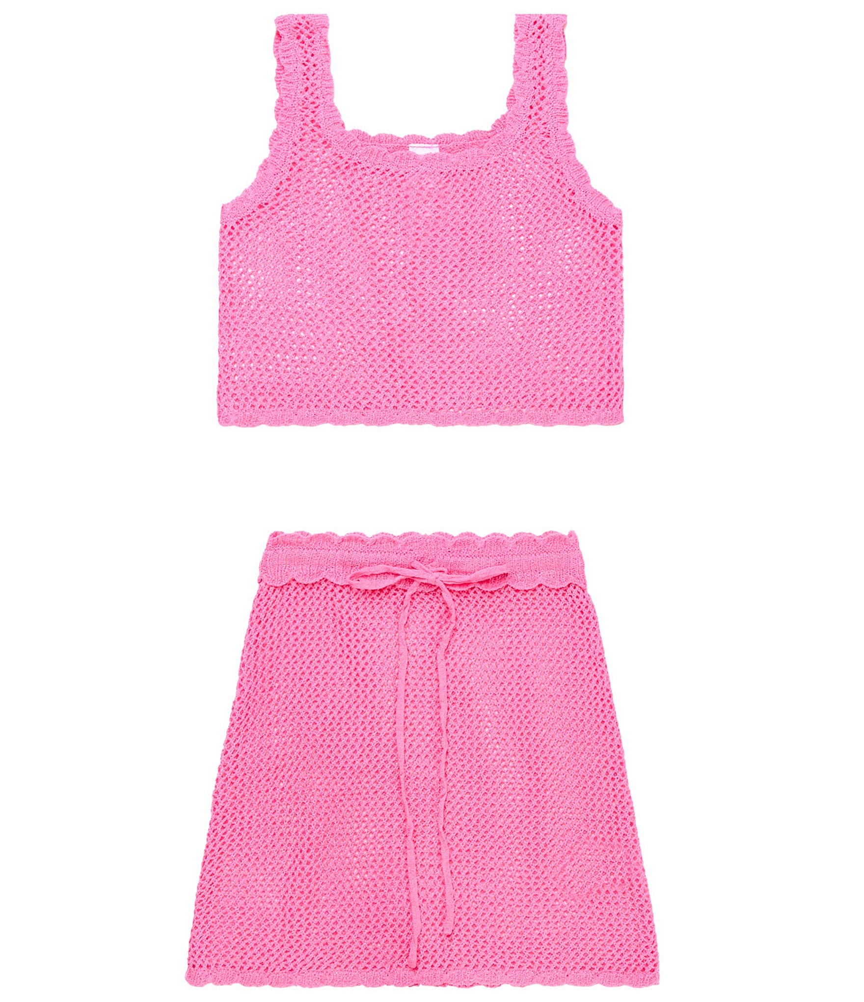 Beach Lingo Big Girls 7-16 Crochet Cover-Up Tank And Skirt 2