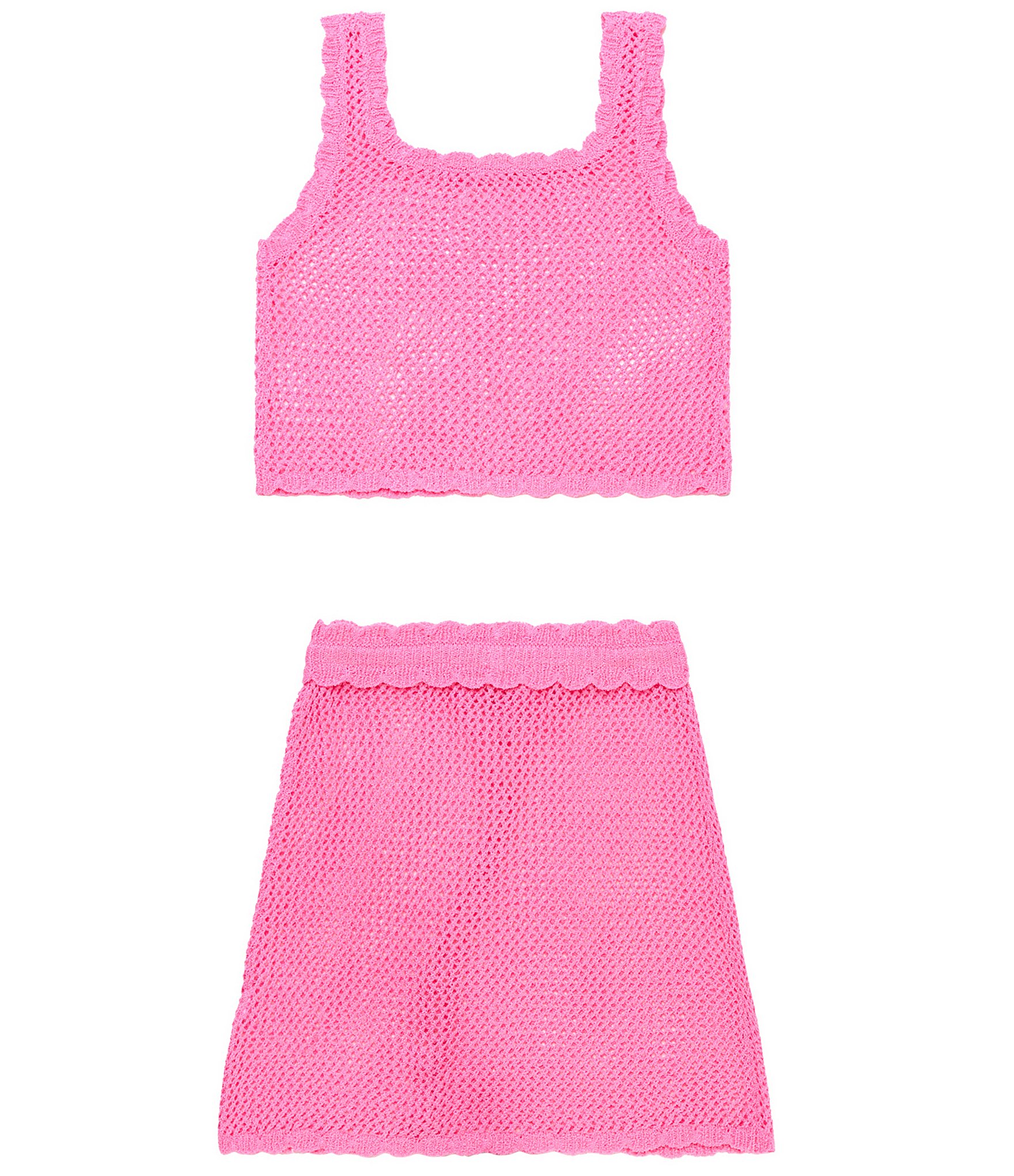 Beach Lingo Big Girls 7-16 Crochet Cover-Up Tank And Skirt 2-Piece Set