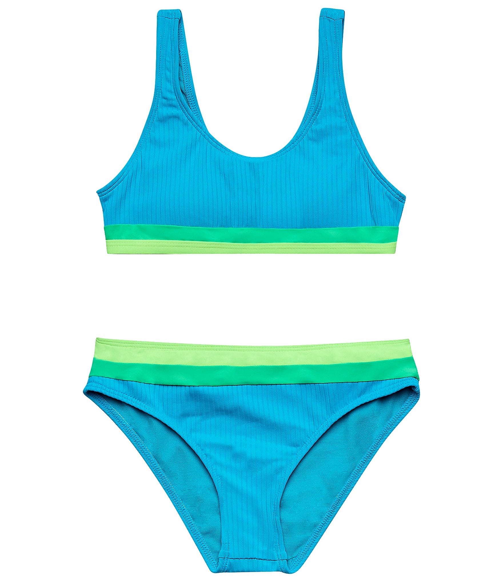 Beach Lingo Big Girls 7-16 Rem Cup Colorblock Two Piece Swimsuit ...