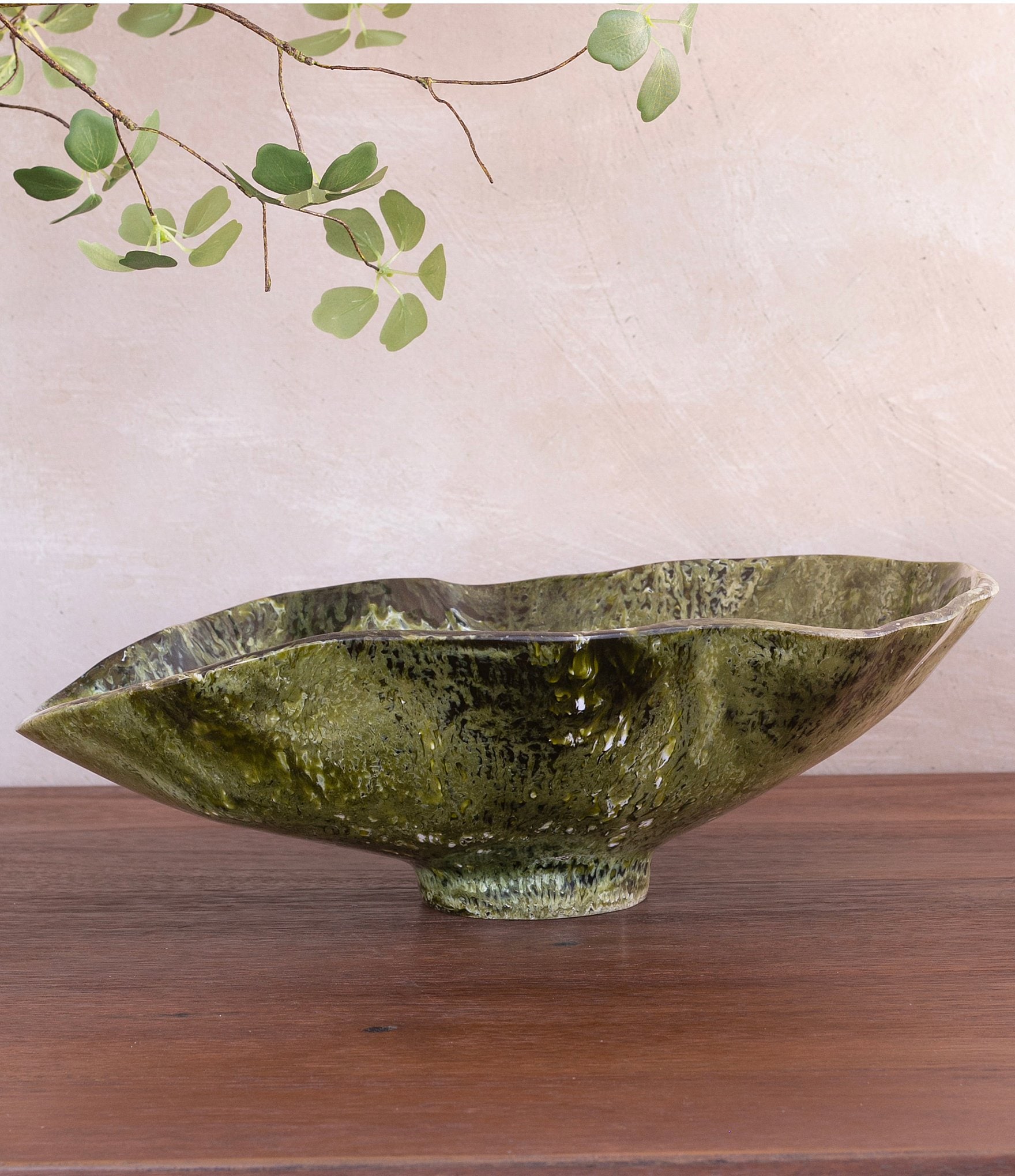Beatriz Ball Resin Malachite Large Oval Bowl