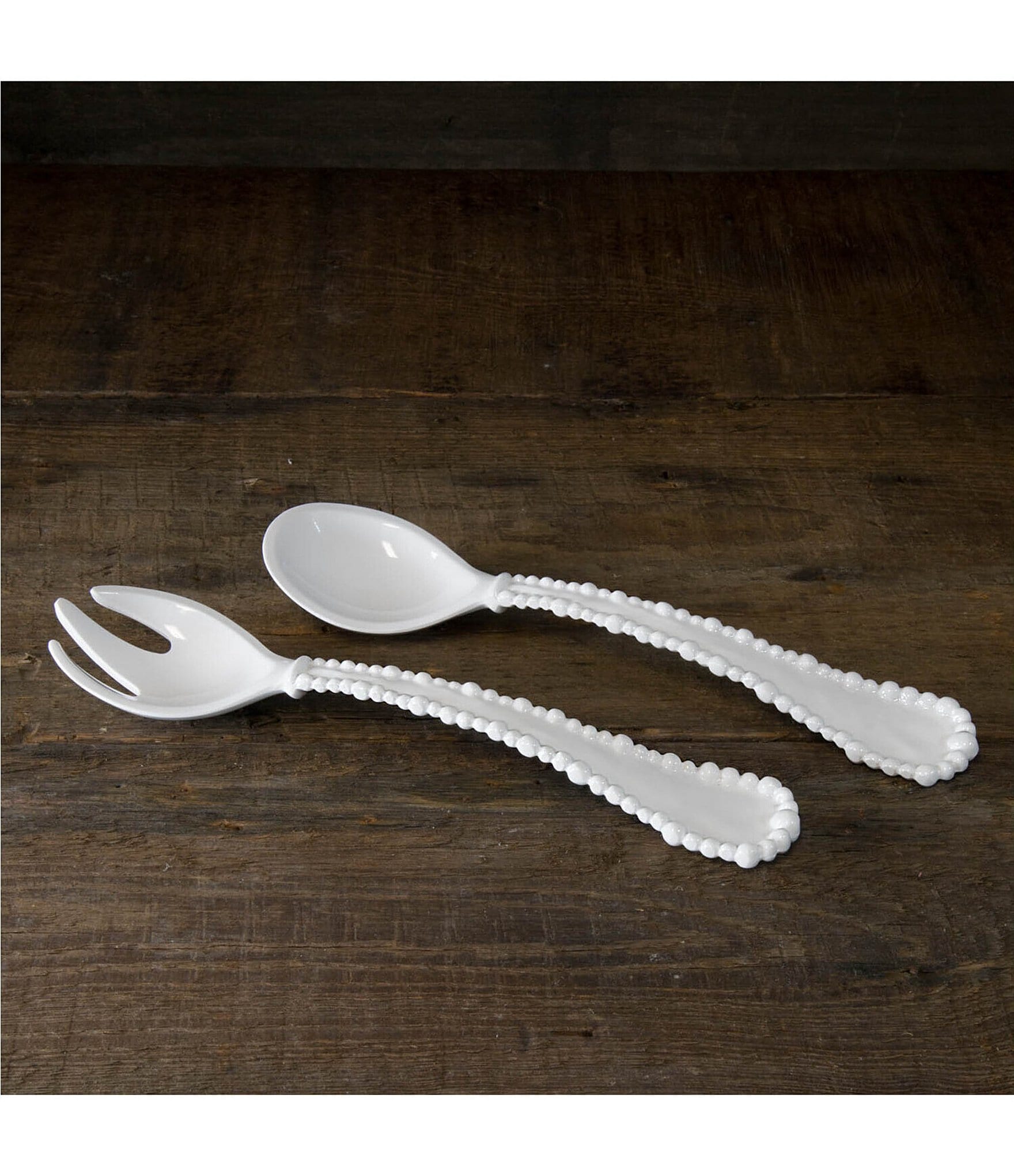 Beatriz Ball Melamine VIDA Alegria White Salad Servers