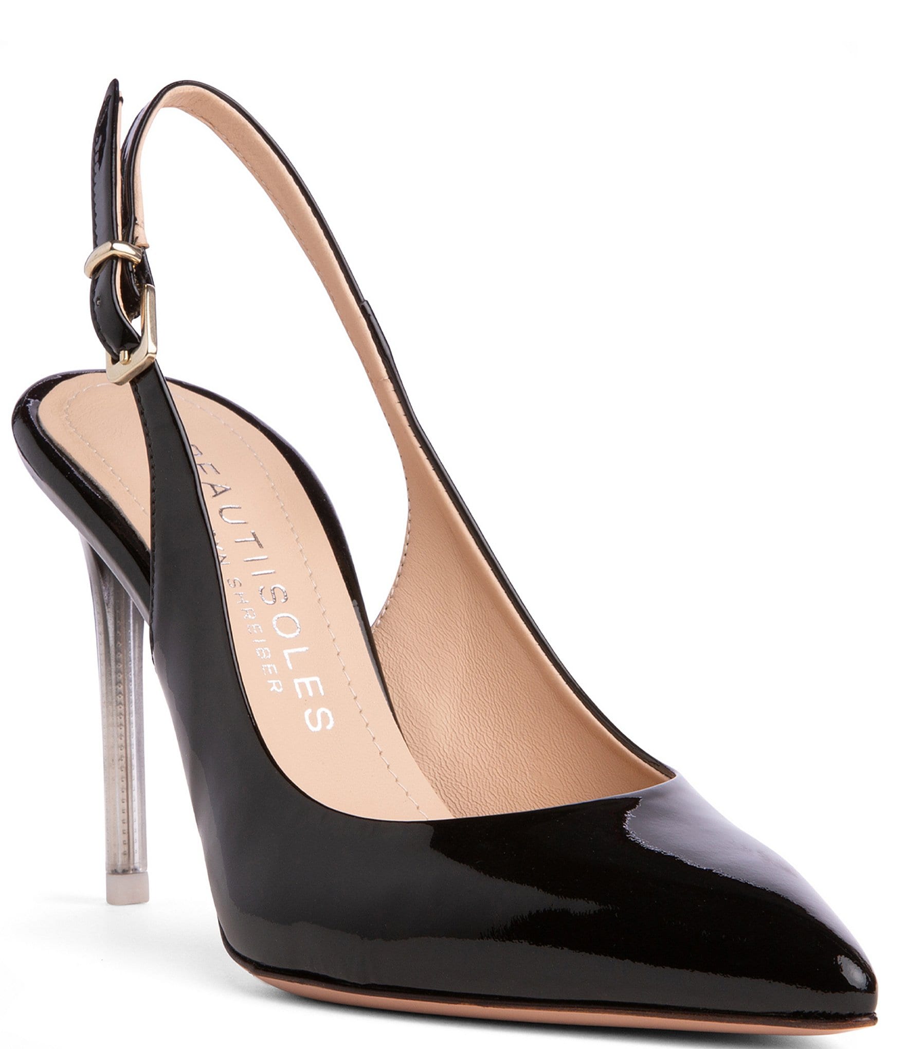 BEAUTIISOLES Marjorie Patent Leather Ombre Stiletto Sling Pumps