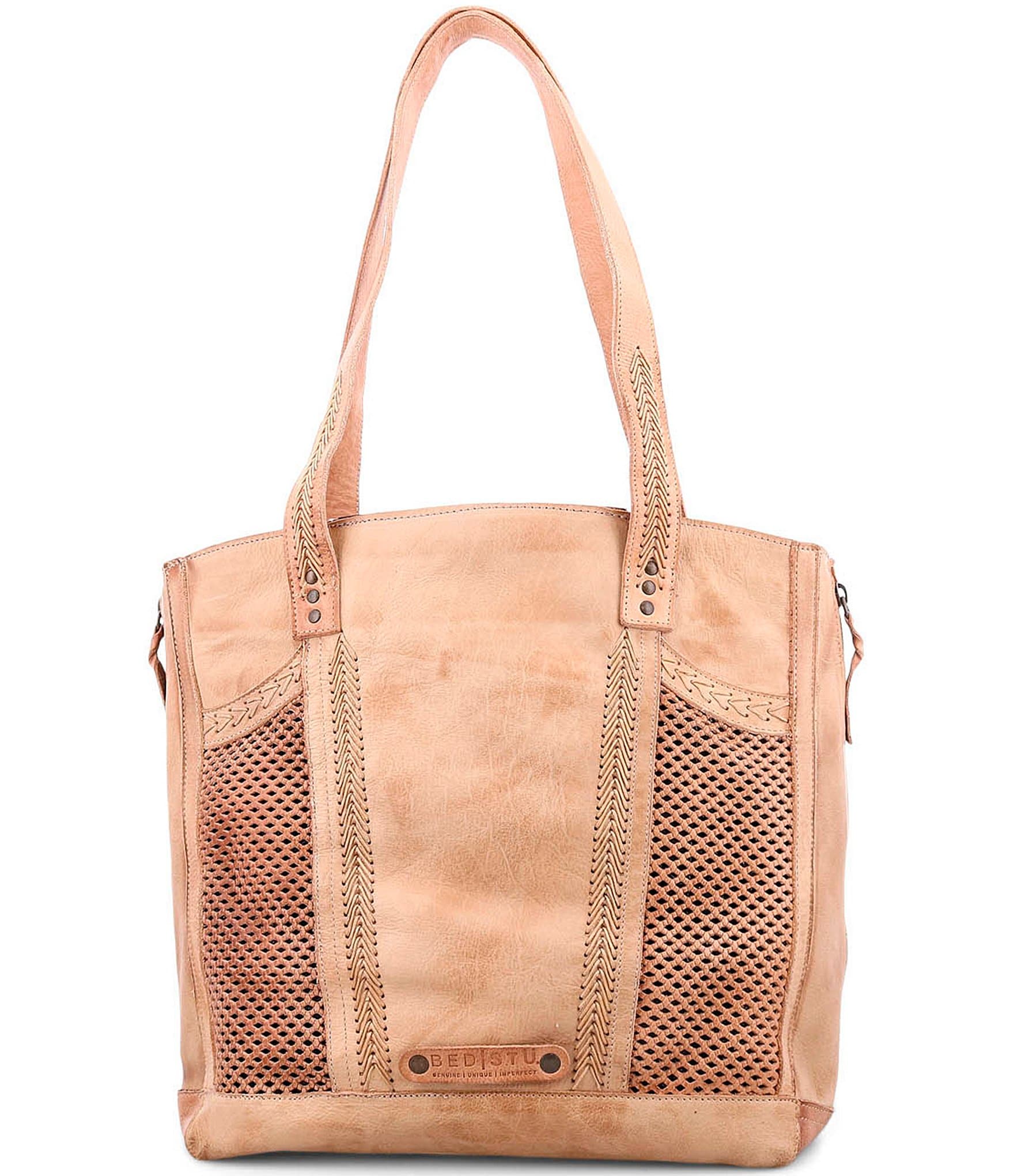 Bed Stu Amelie Tanned Perforated Leather Tote Bag