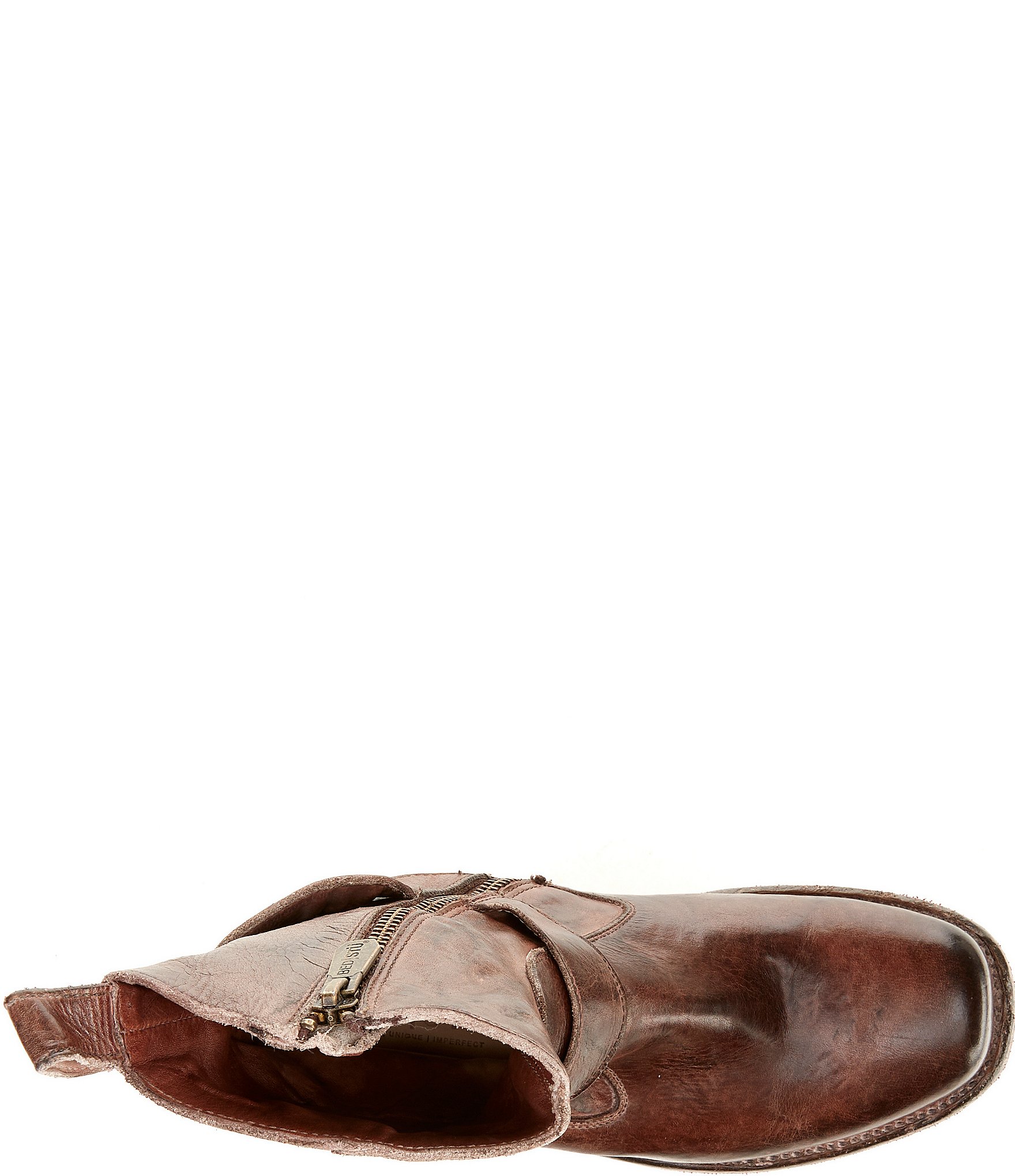 Bed Stu Homage Ring Distressed Leather Harness Hardware Engineer Booties