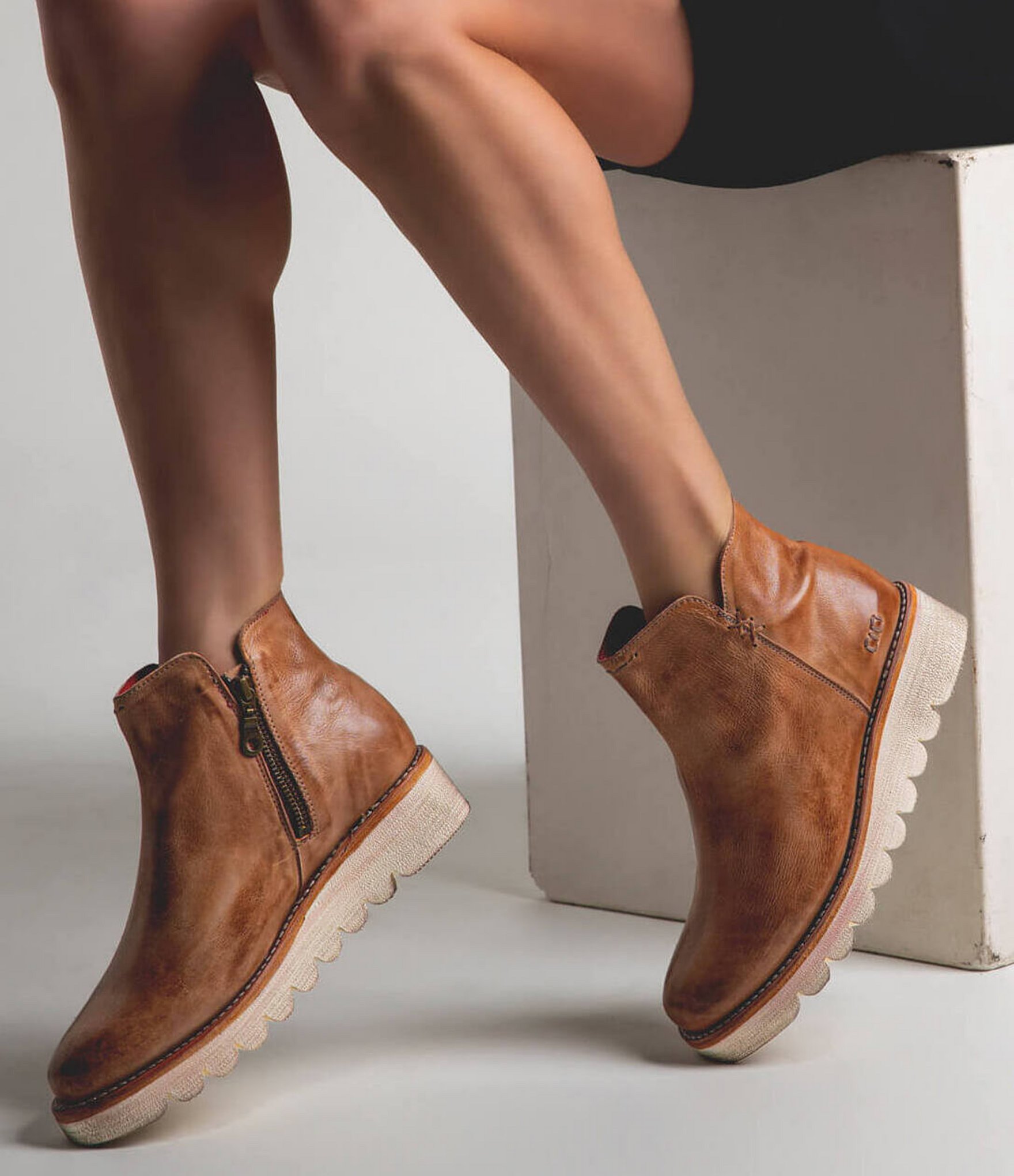 Bed Stu Lydyi Leather Platform Booties