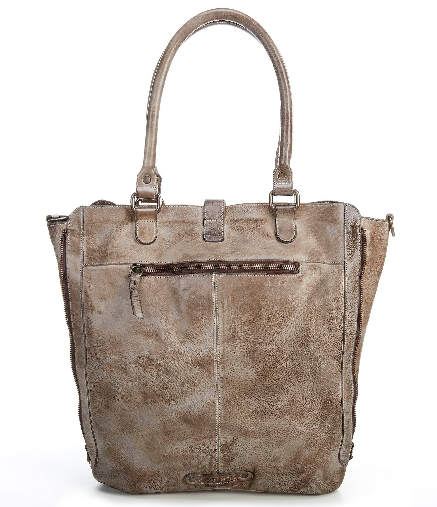 Bed Stu Mildred North South Leather Zip Tote Bag