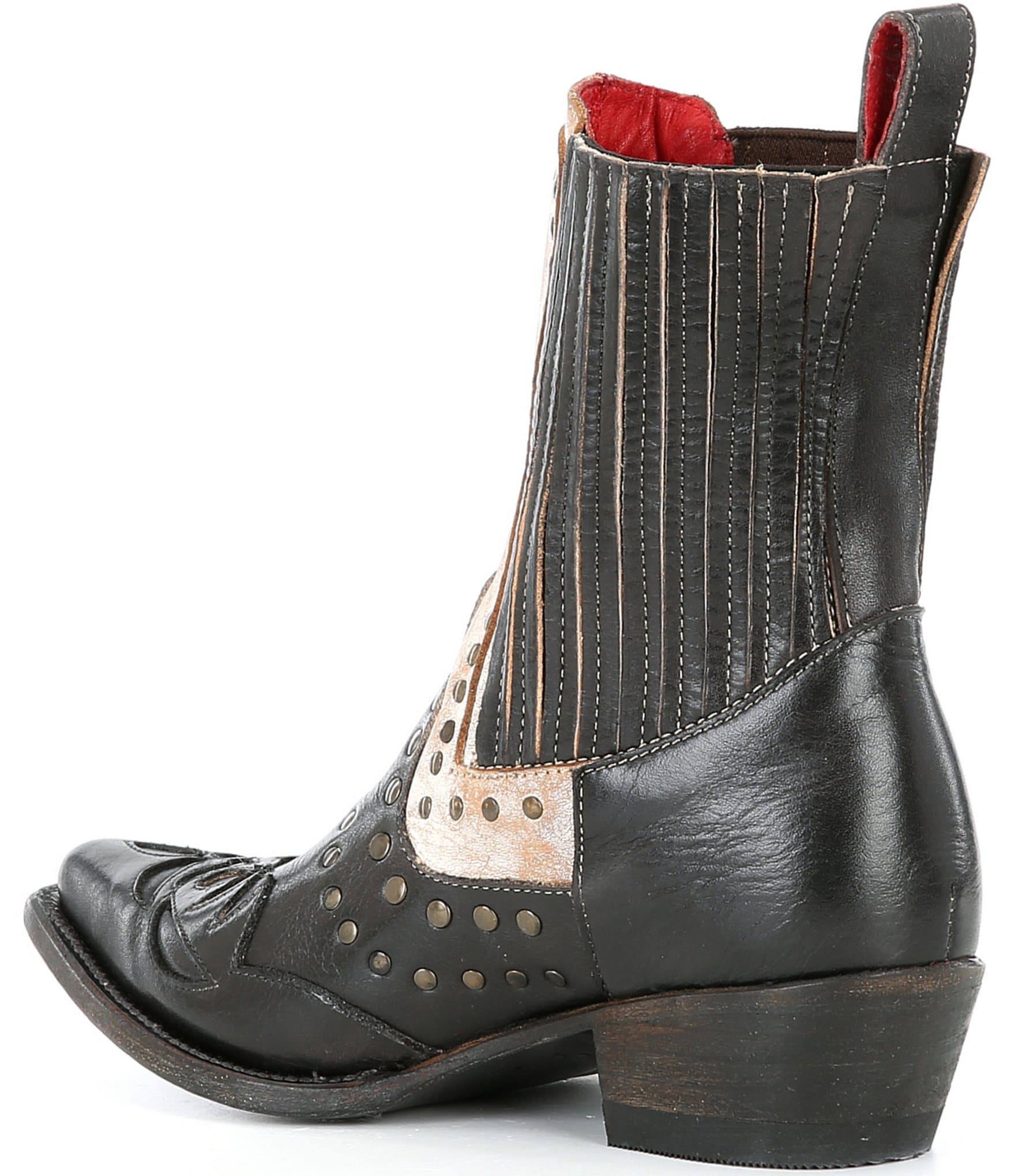 Bed Stu Raise Studded Leather Western Inspired Booties