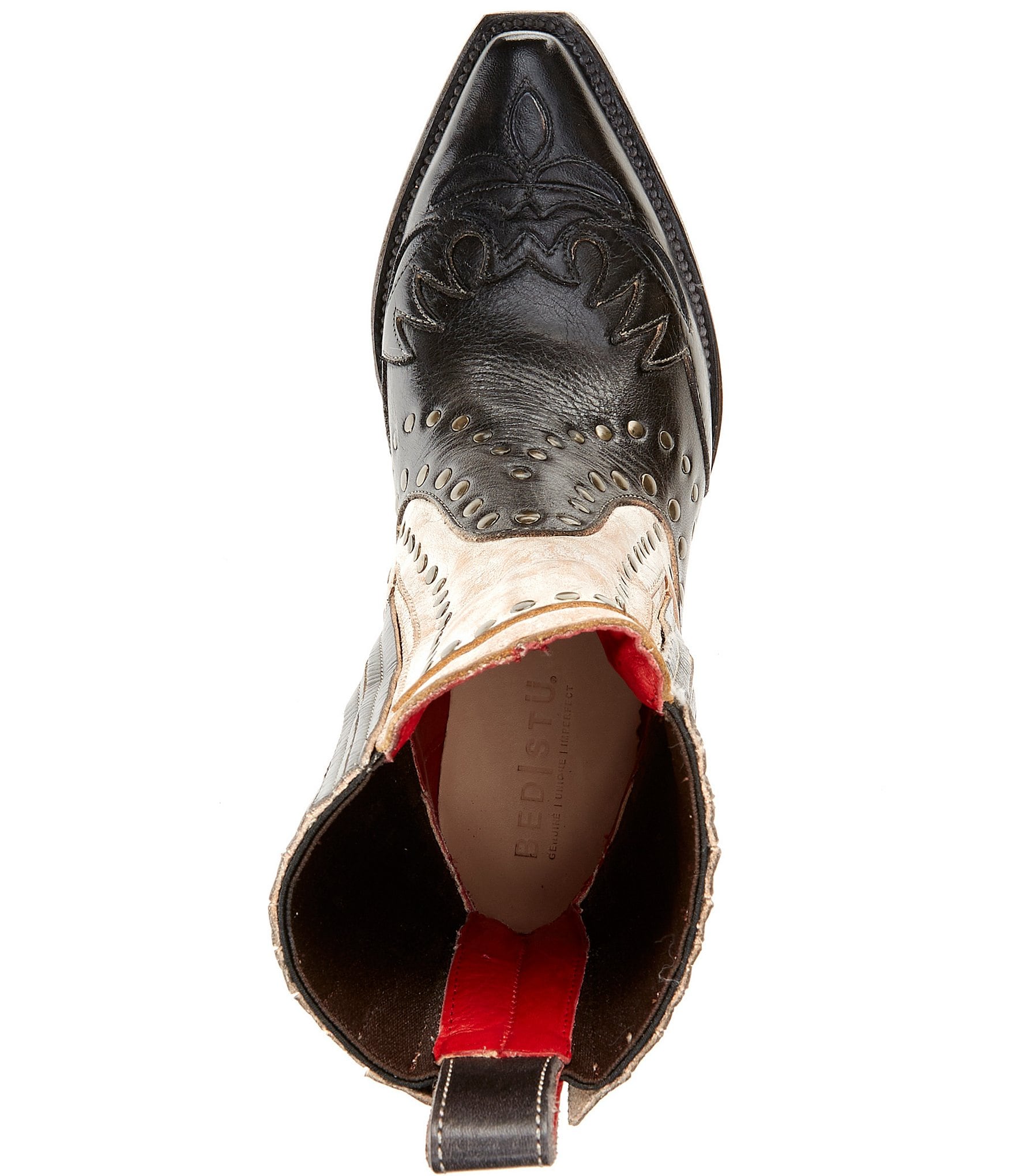 Bed Stu Raise Studded Leather Western Inspired Booties