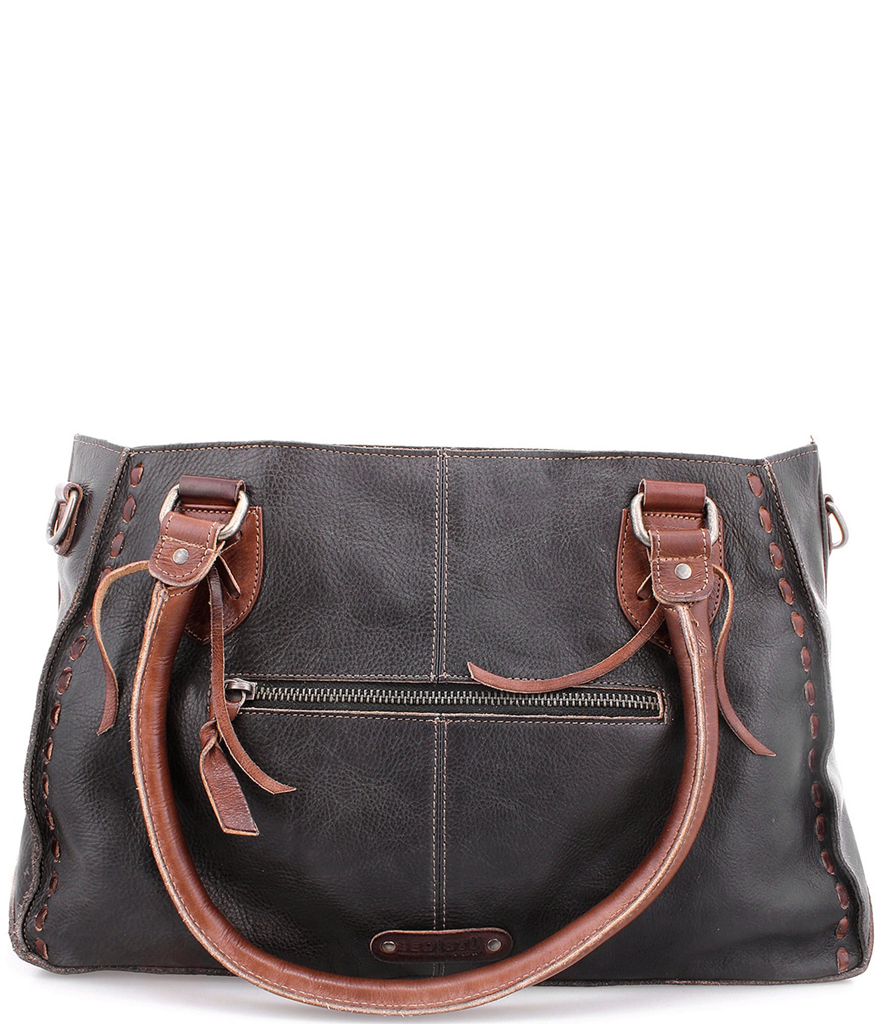 Bed Stu Rockababy Black Teak Rustic Leather Satchel Bag