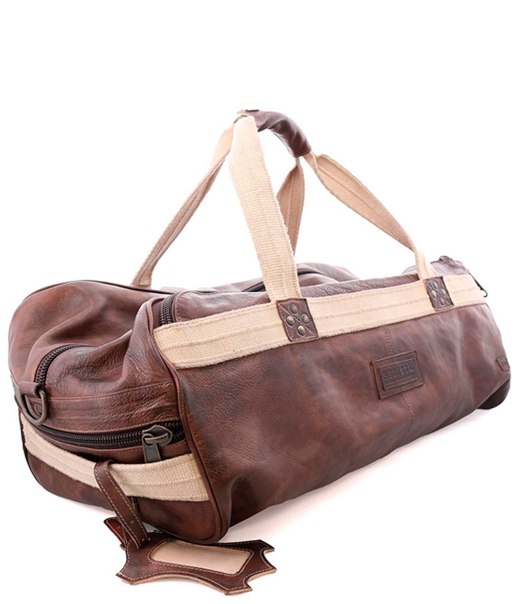 Bed Stu Ruslan Leather Canvas Detail Weekender Duffle Bag