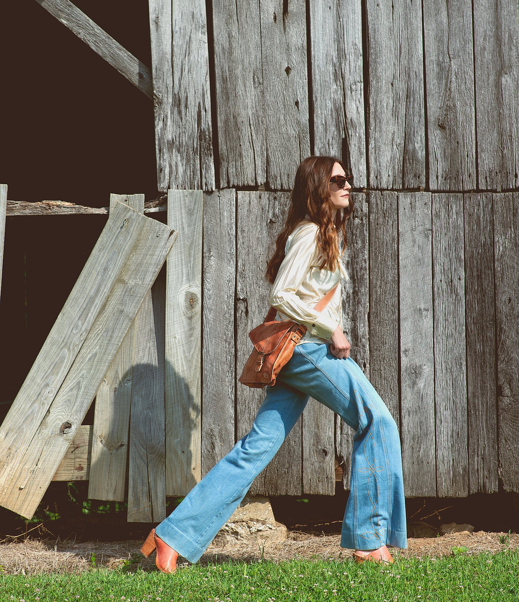 Bed Stu Venice Beach Weathered Leather Buckle Crossbody Bag