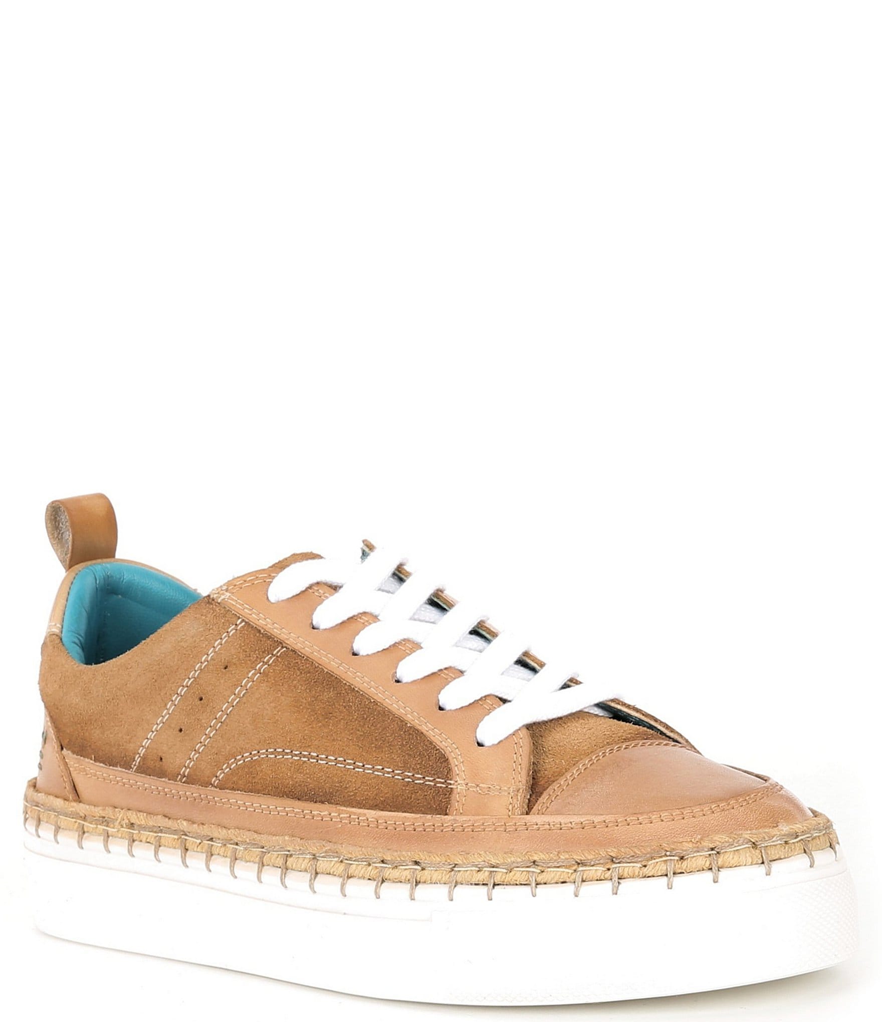 Bed Stu Void Leather-Suede Whipstitch Lace-Up Sneakers