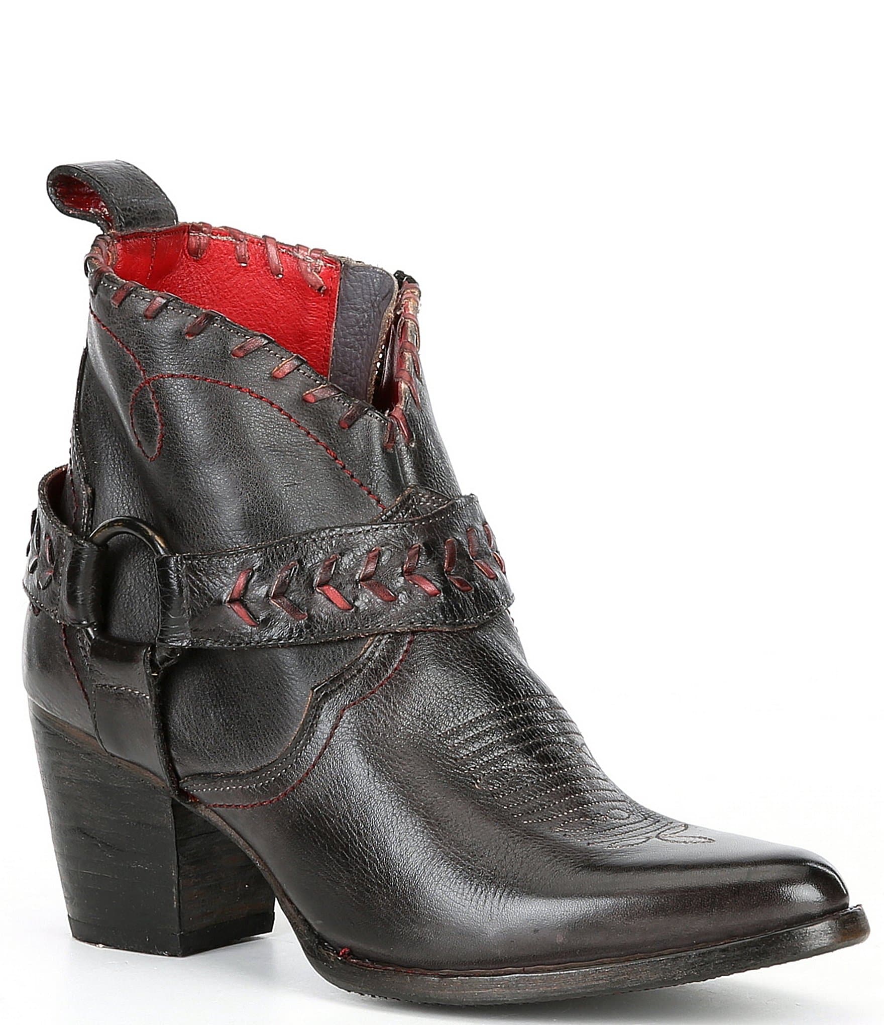 Bed Stu Women's Tania Harness Western Leather Ankle Boots | Dillard's