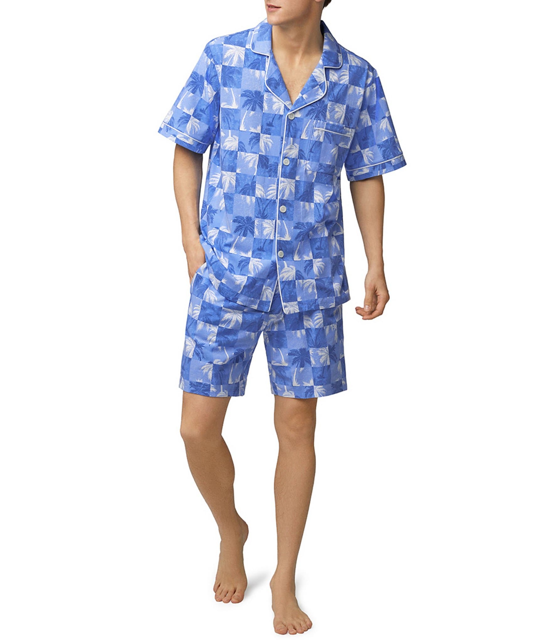 Bedhead Pajamas Cool Palms Short Sleeve Pajama Top & 8
