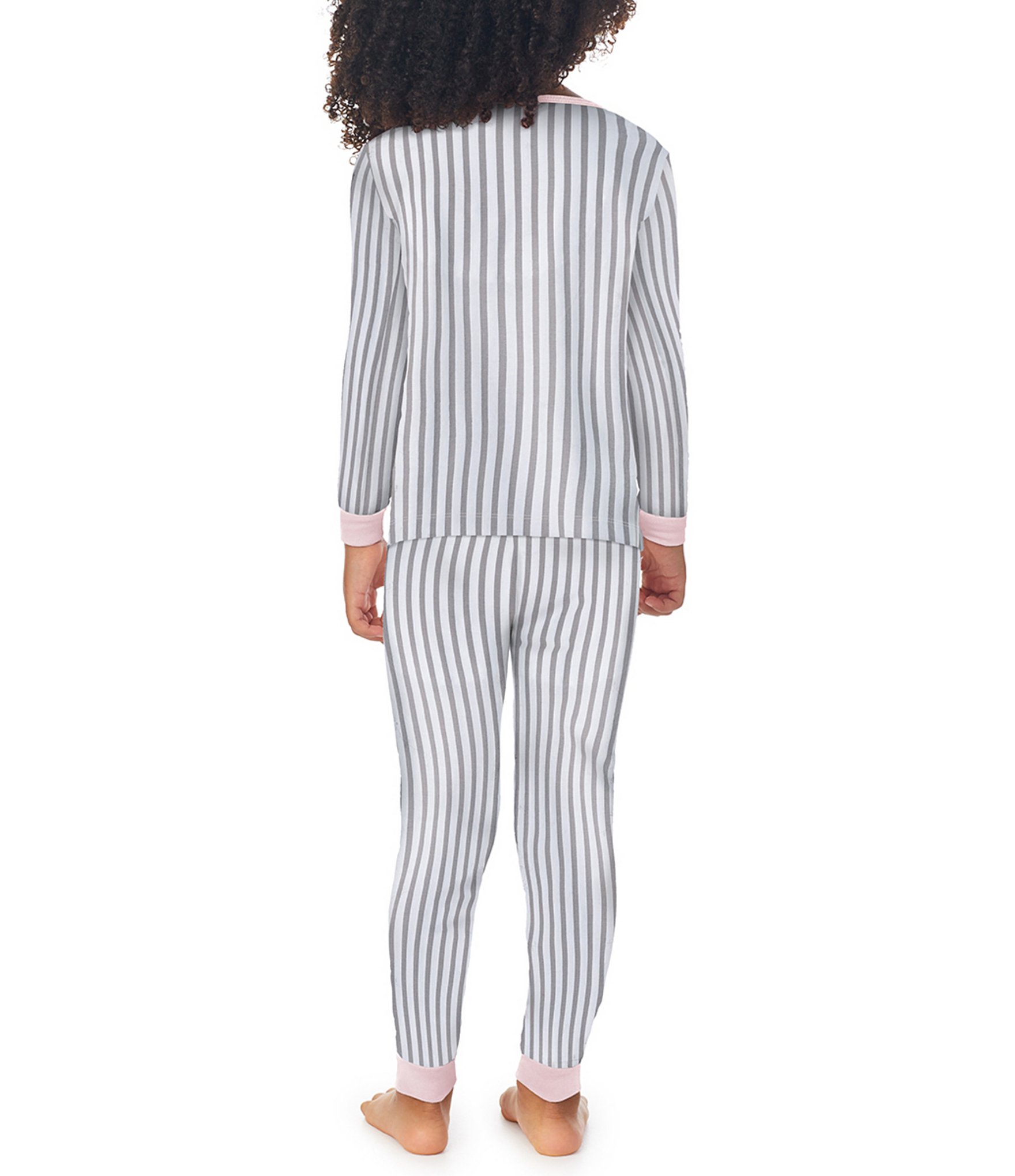 Bedhead Pajamas Little/Big Girls 2T-12 Family Matching Vertical Stripe Long Sleeve Top & Fitted Pant 2-Piece Pajamas Set