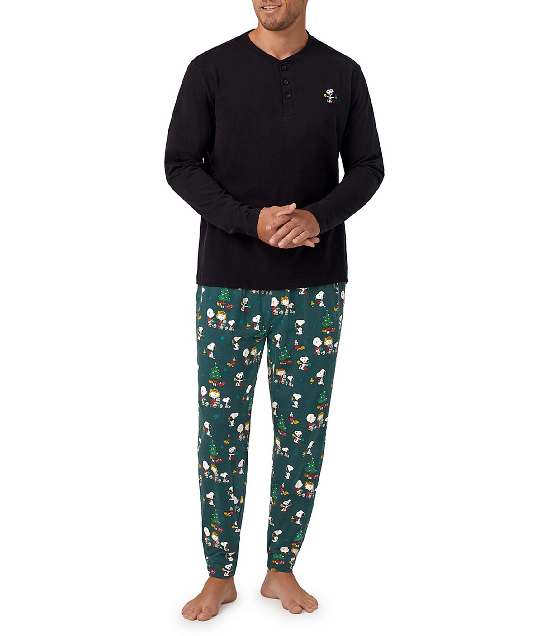 BedHead Pajamas Long Sleeve Henley & Jogger Dachshund 2-Piece