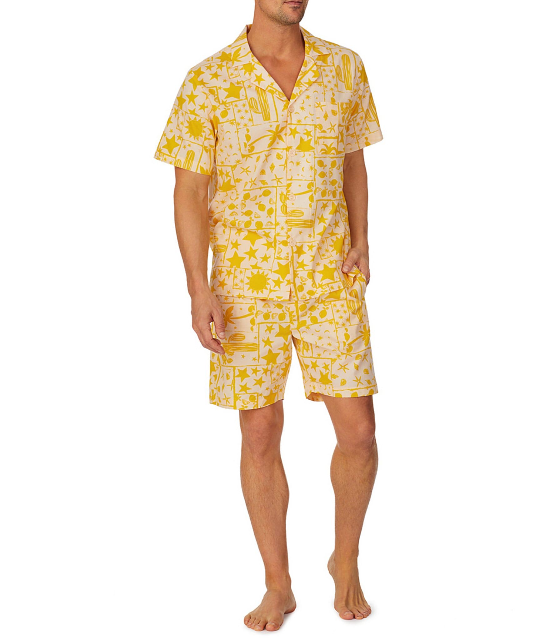 BedHead Pajamas Short Sleeve Beach Day Printed 2-Piece Pajama Set