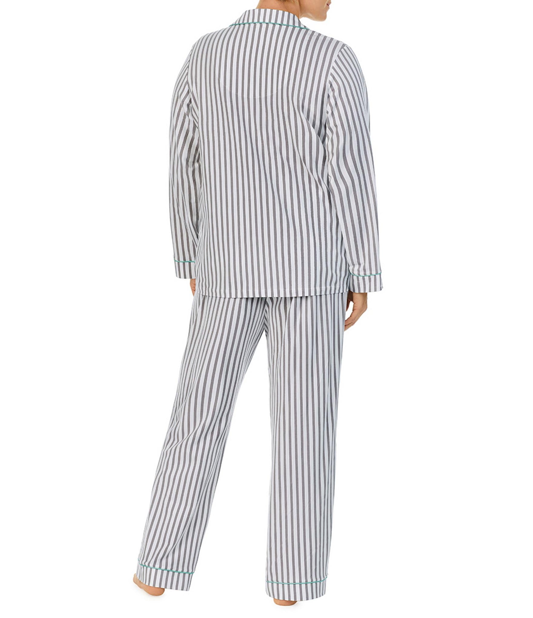 BedHead Pajamas Plus Size Family Matching Stripe Print Long Sleeve Cotton Knit Pajama Set