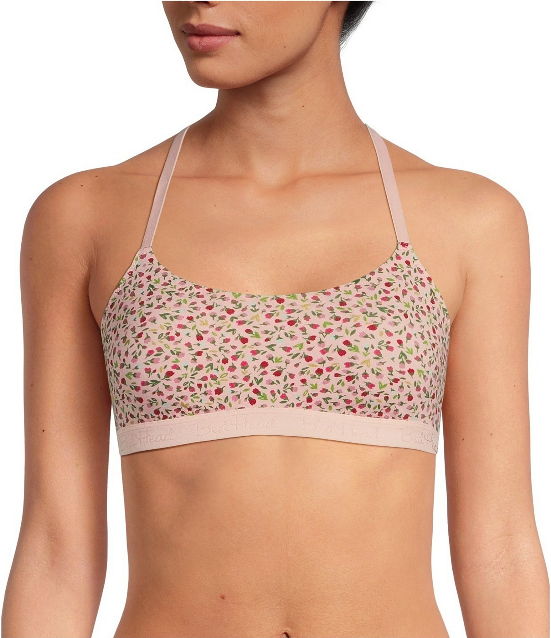 Bedhead Pajamas Stretch Jersey Knit Ditsy Floral Print Bralette