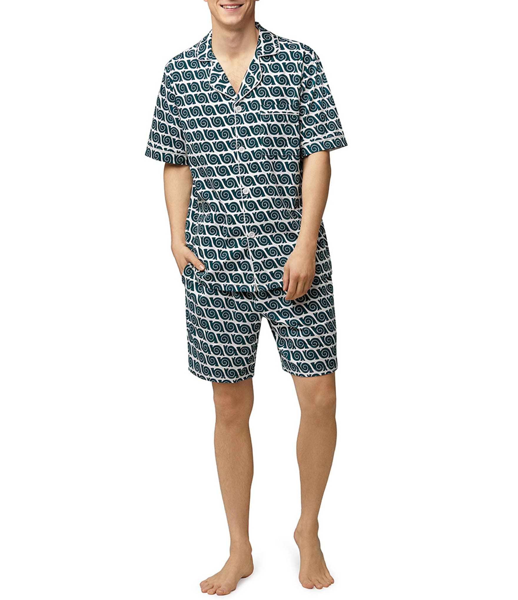 BedHead Pajamas Short Sleeve Woven Snail Print Pajama Short Set | Dillard's