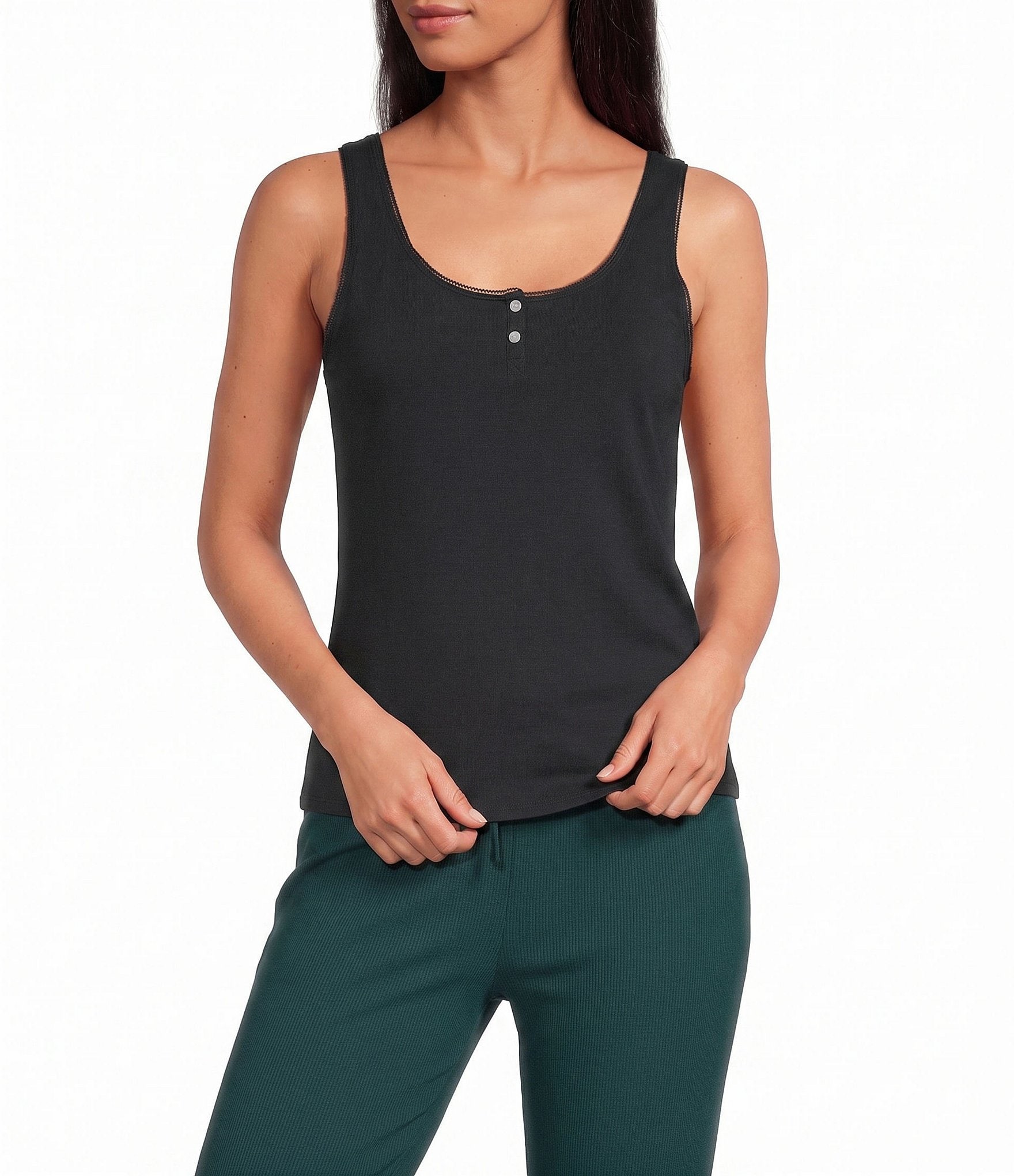 Bedhead Sleeveless Henley Knit Tank Top