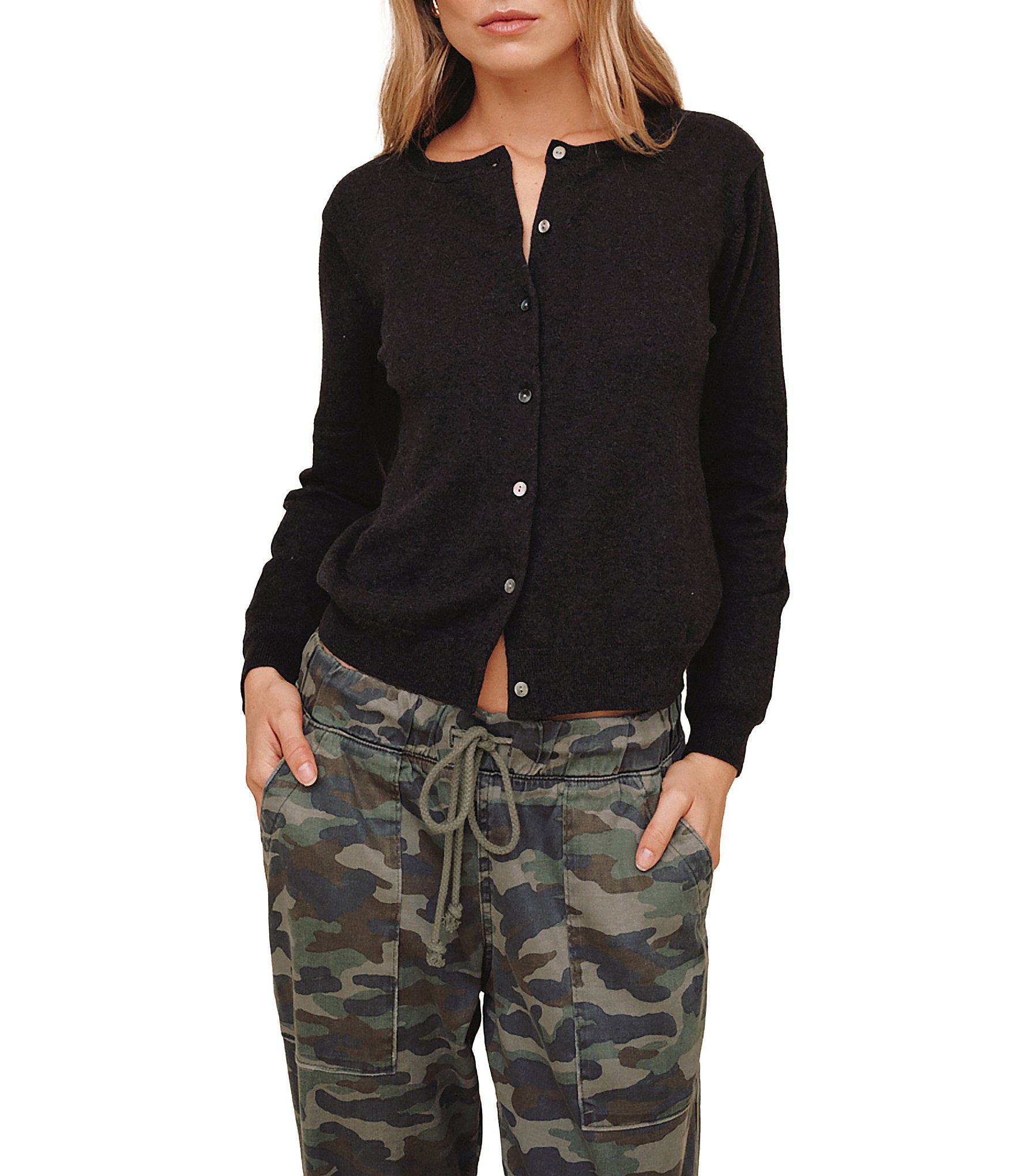 Bella Dahl Crew Neck Long Sleeve Cardigan