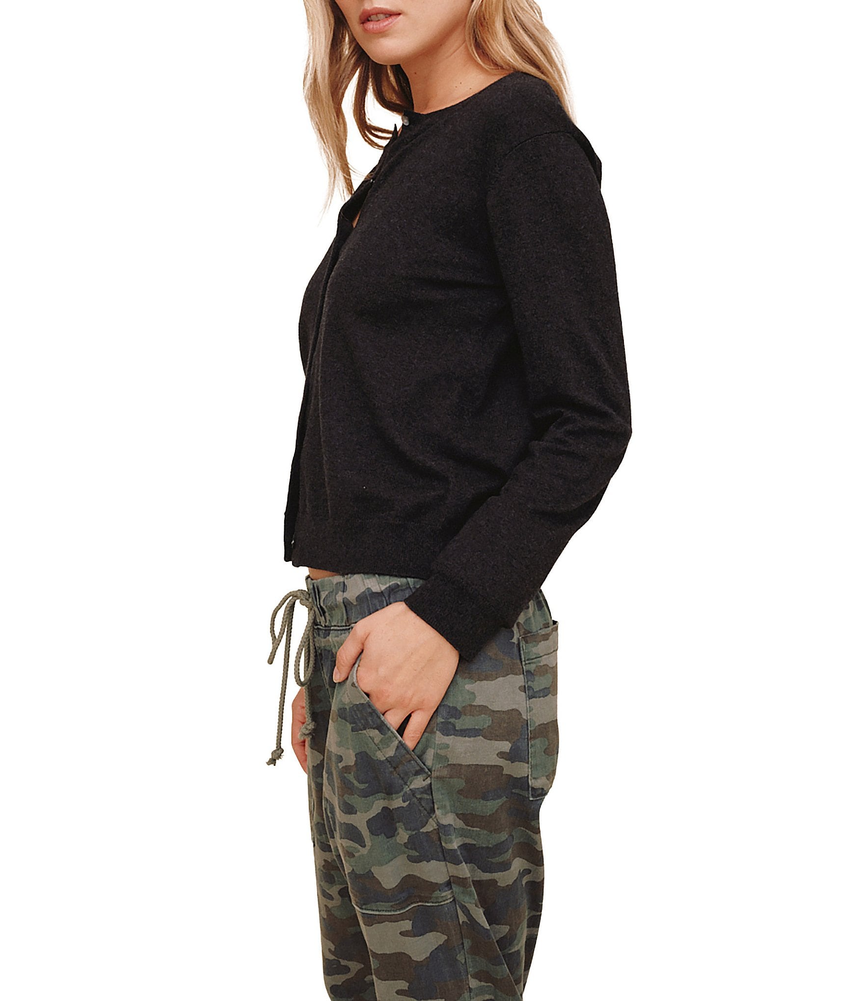 Bella Dahl Crew Neck Long Sleeve Cardigan