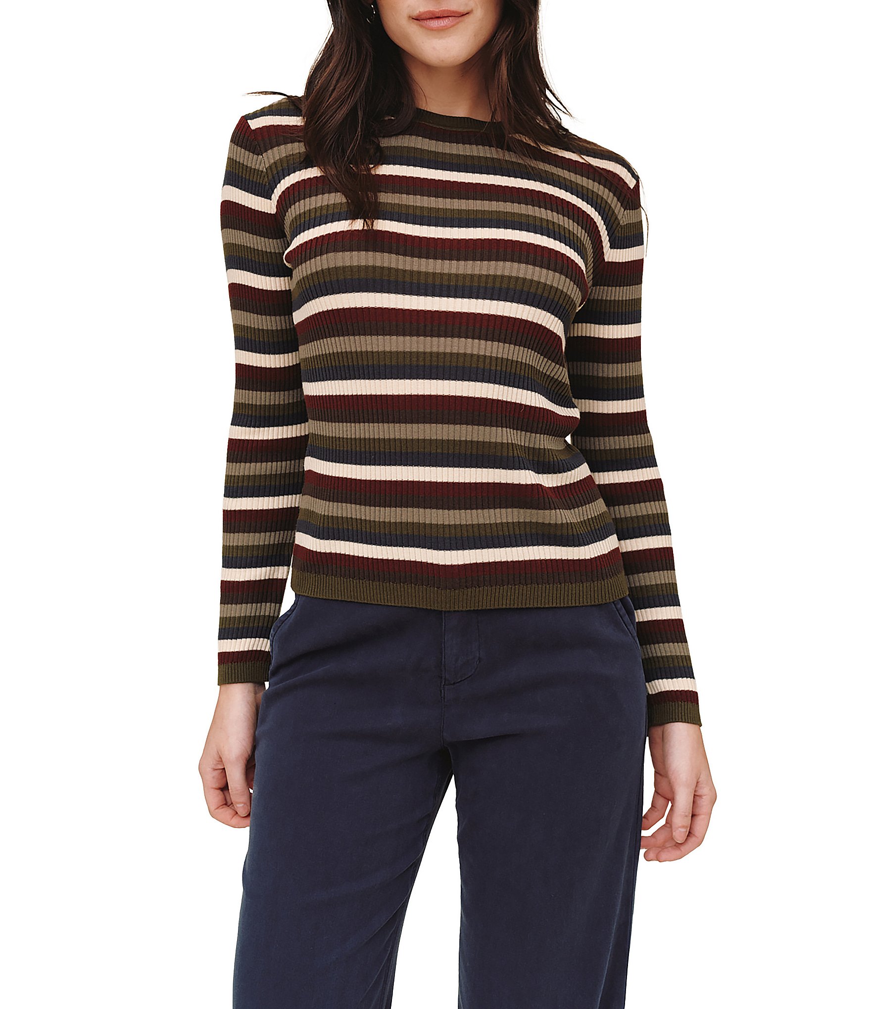Bella Dahl Long Sleeve Stripe Crew Tee