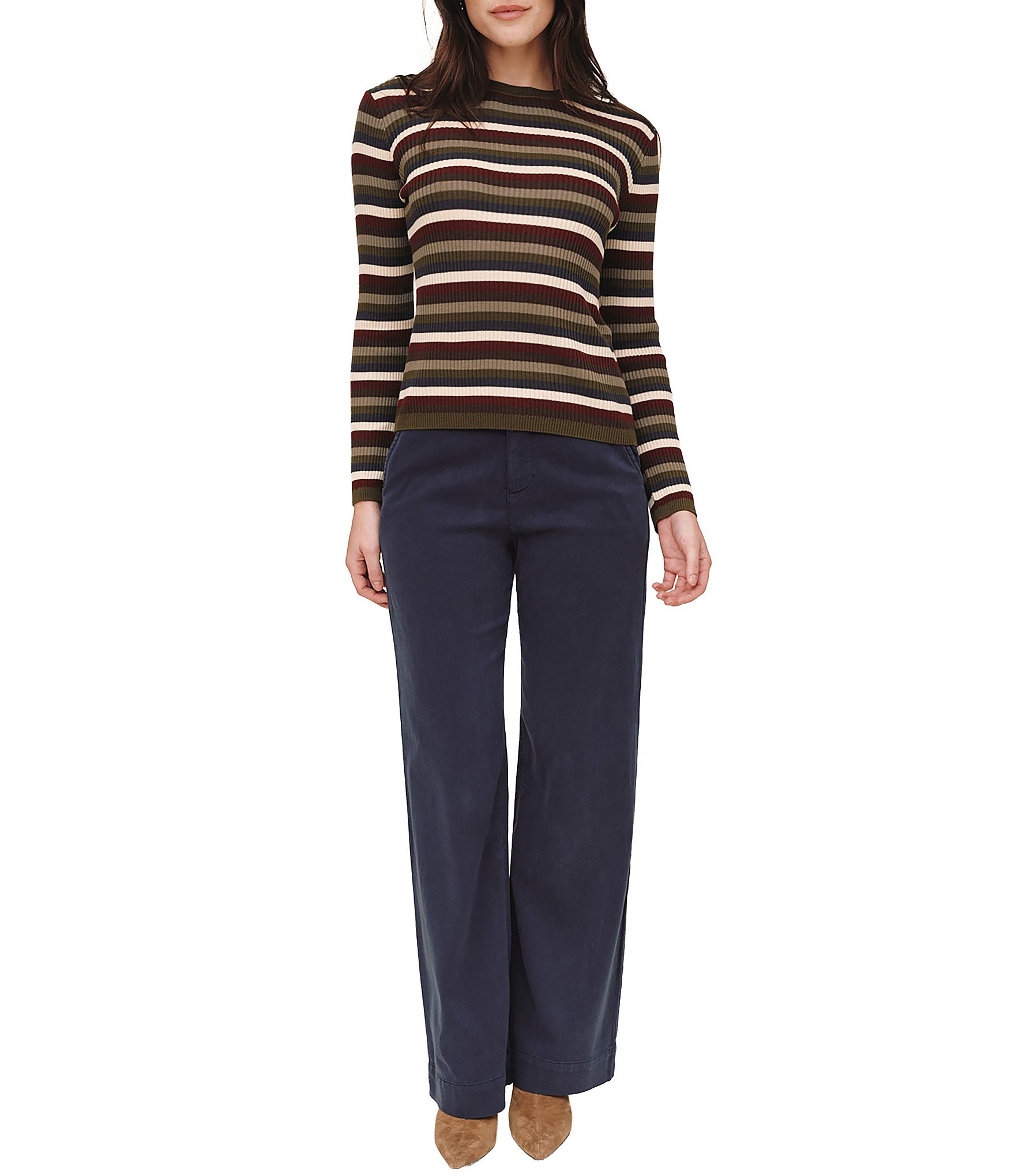 Bella Dahl Long Sleeve Stripe Crew Tee