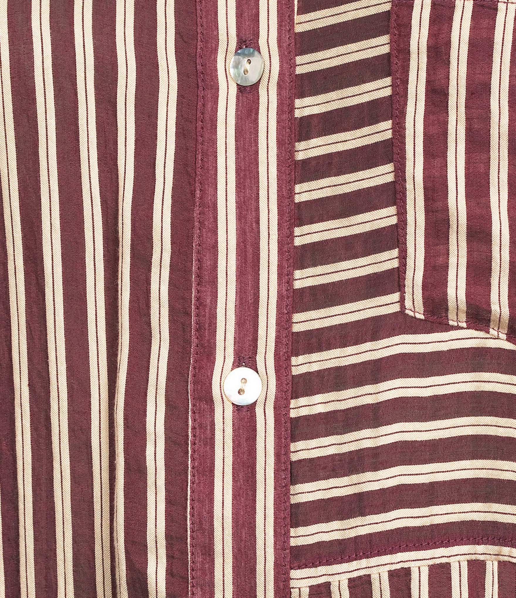Bella Dahl Seamed Button Down Long Sleeve Striped Shirt