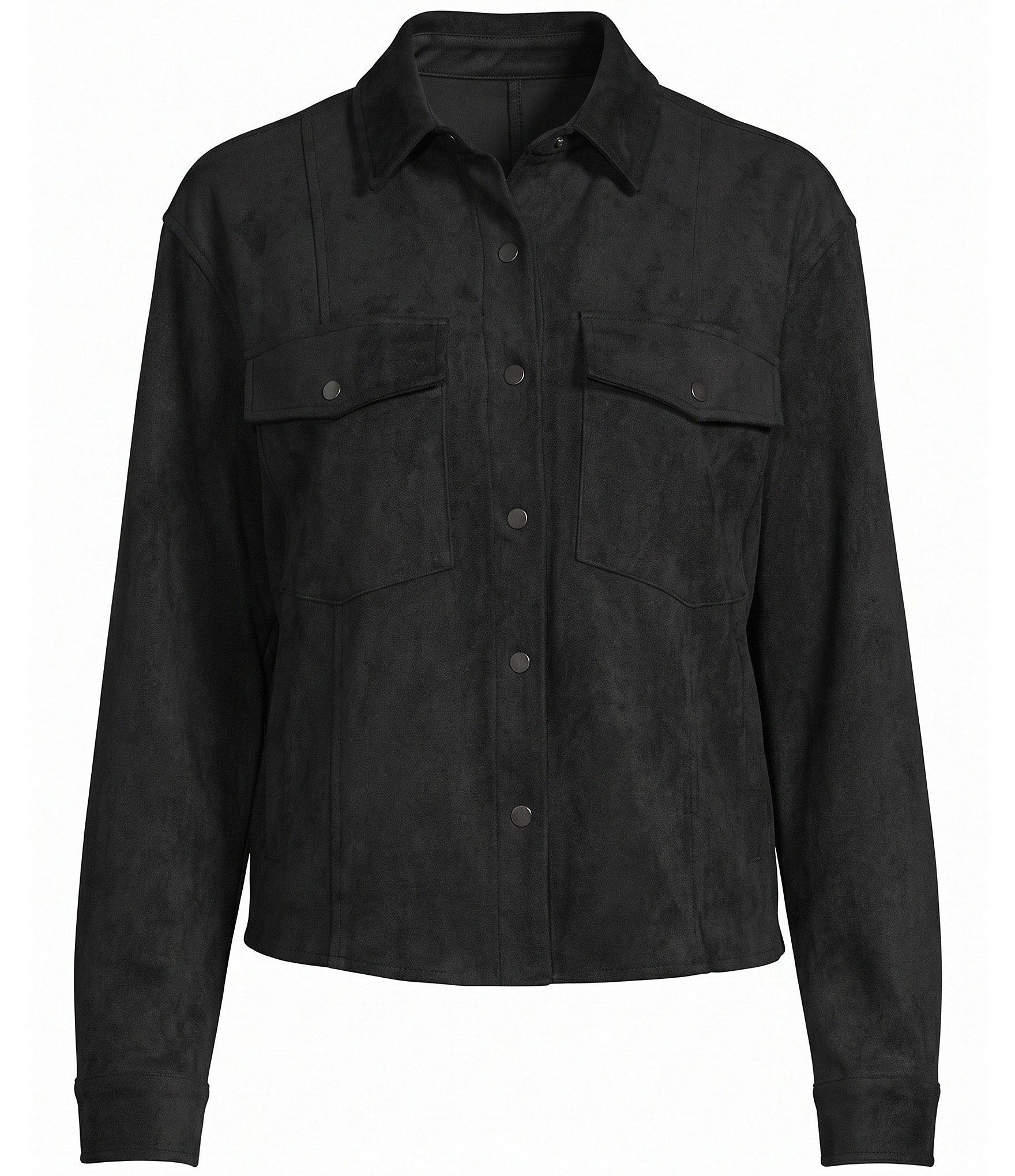 Bella Dahl Seamed Pocket Faux Suede Shacket