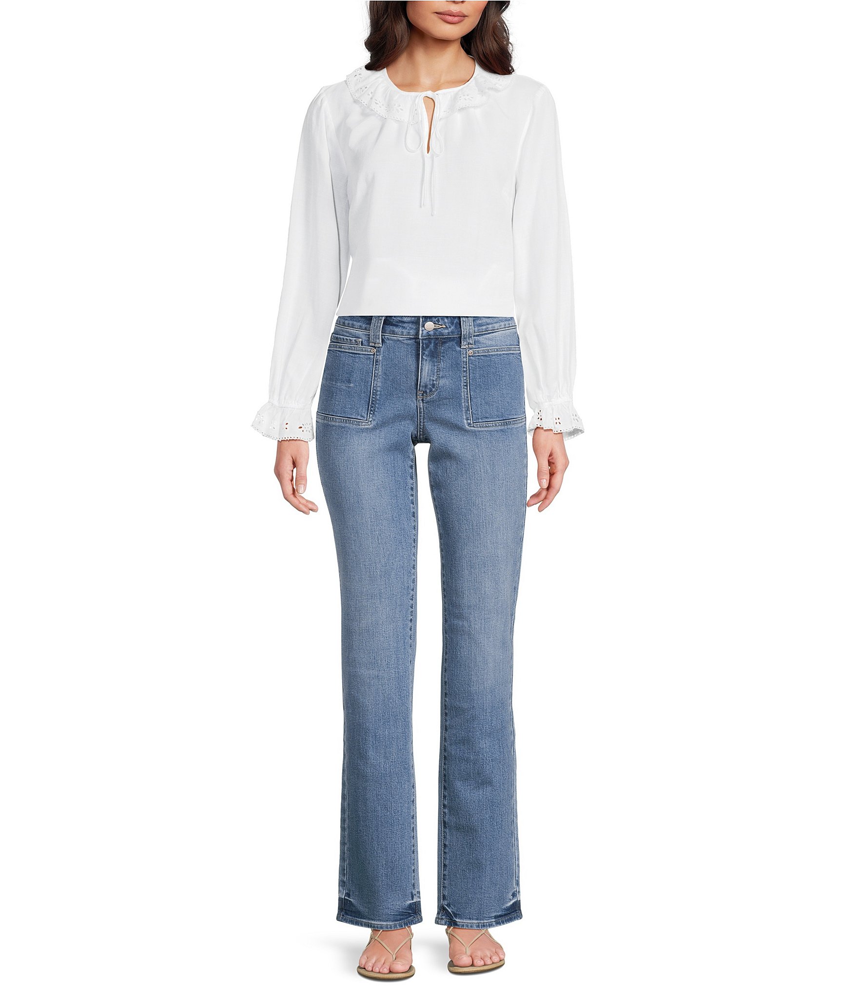 Bella Dahl Tie V-Neck Ruffle Top