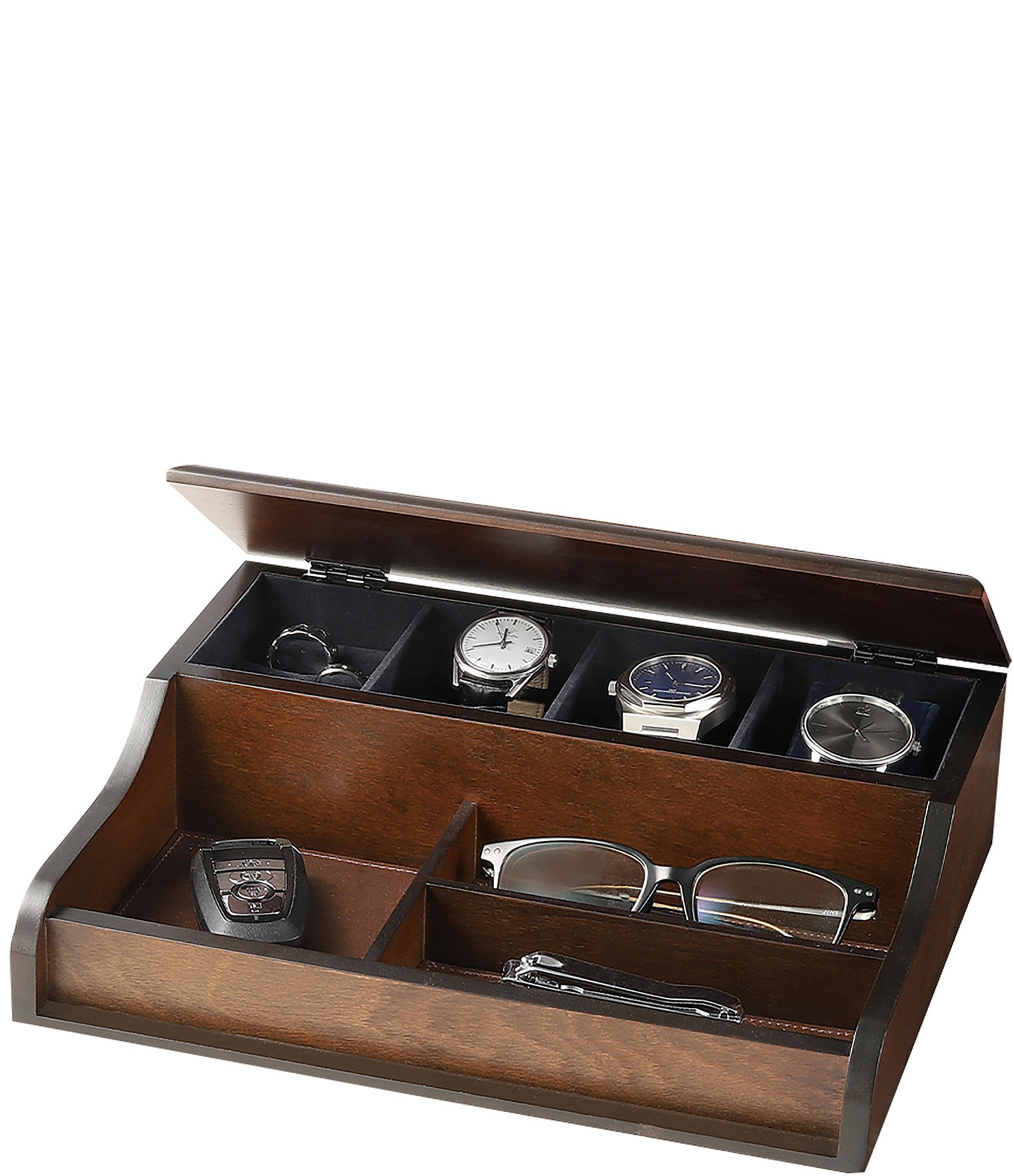 Big Dresser Jewelry Valet Box & Men's Jewelry Box Organizer With