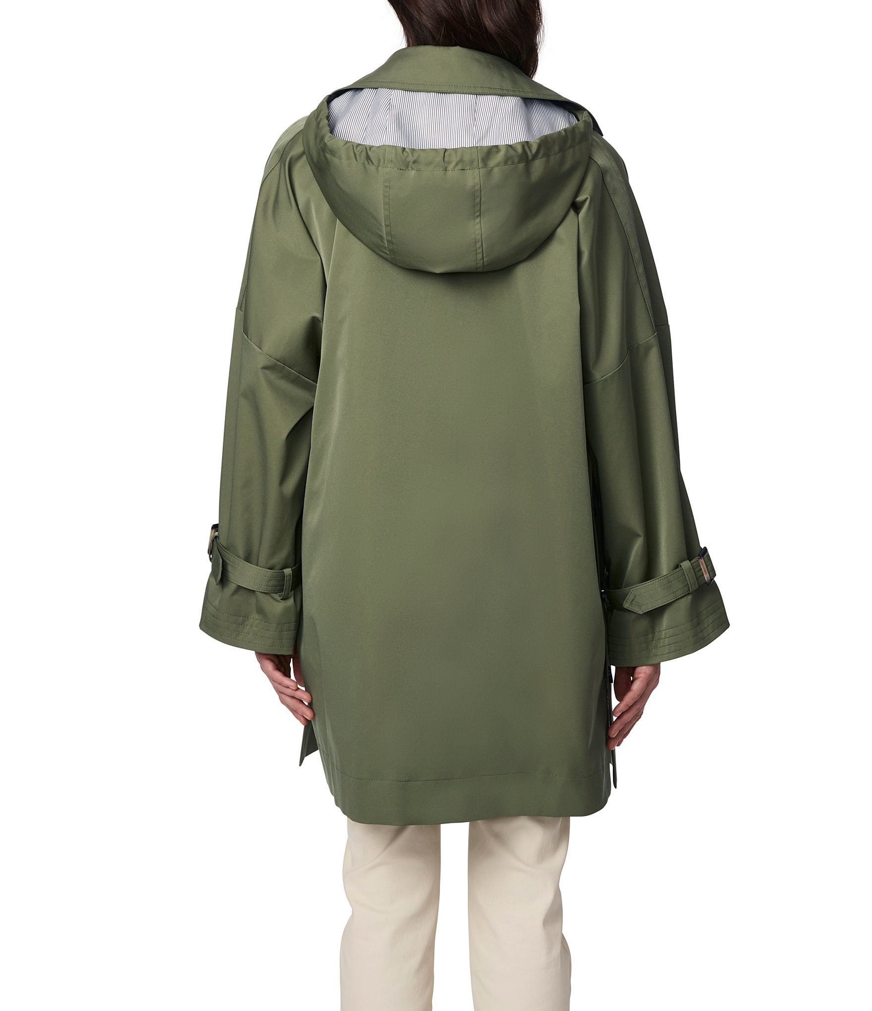 Bernardo Ladies Urban Oversized Point Collar Double Breasted Trench