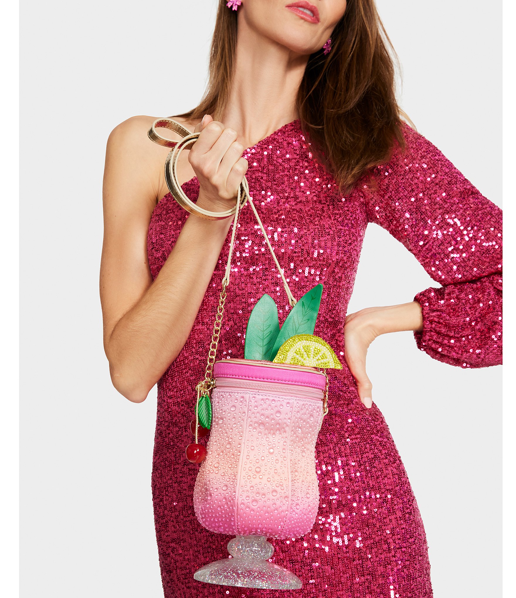 Betsey Johnson 5 O' Clock Somewhere Rhinestone Crossbody Bag