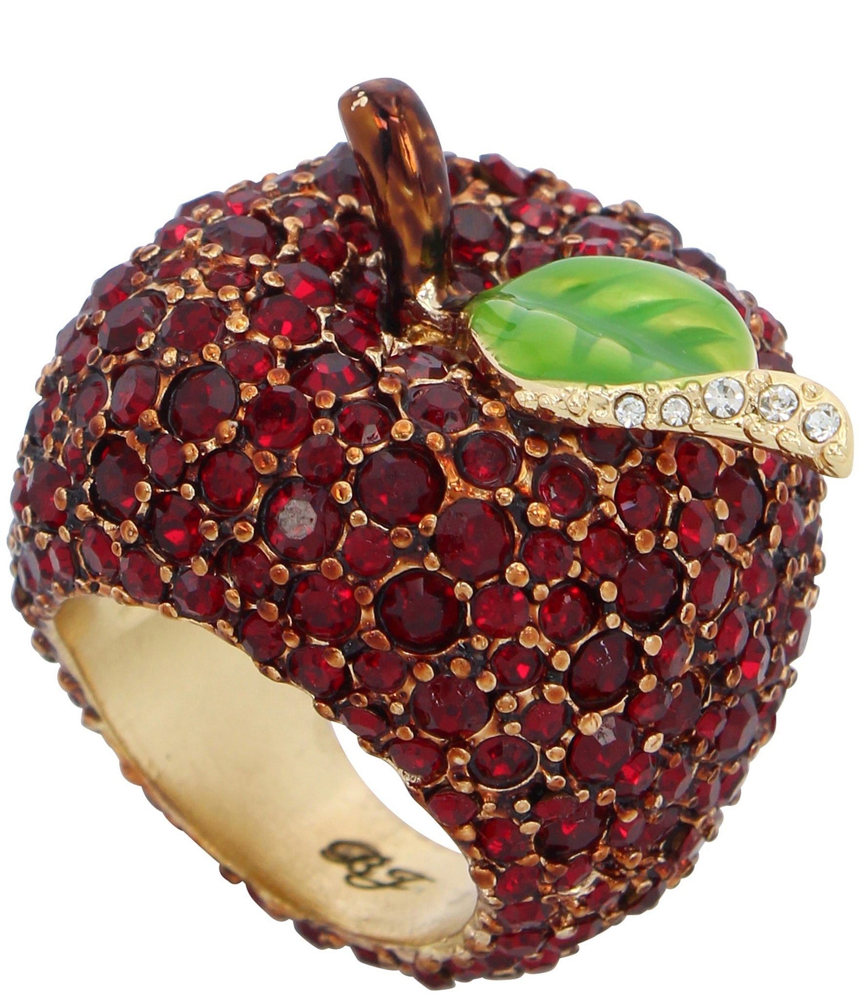 Betsey Johnson Apple Rhinestone Statement Cocktail Ring