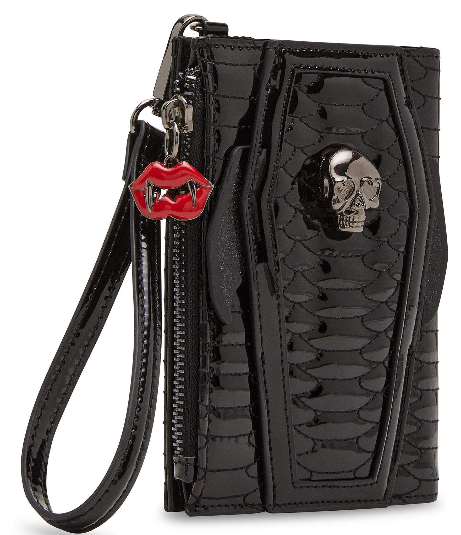 Betsey Johnson Bat To The Bone Skull Bifold Wristlet