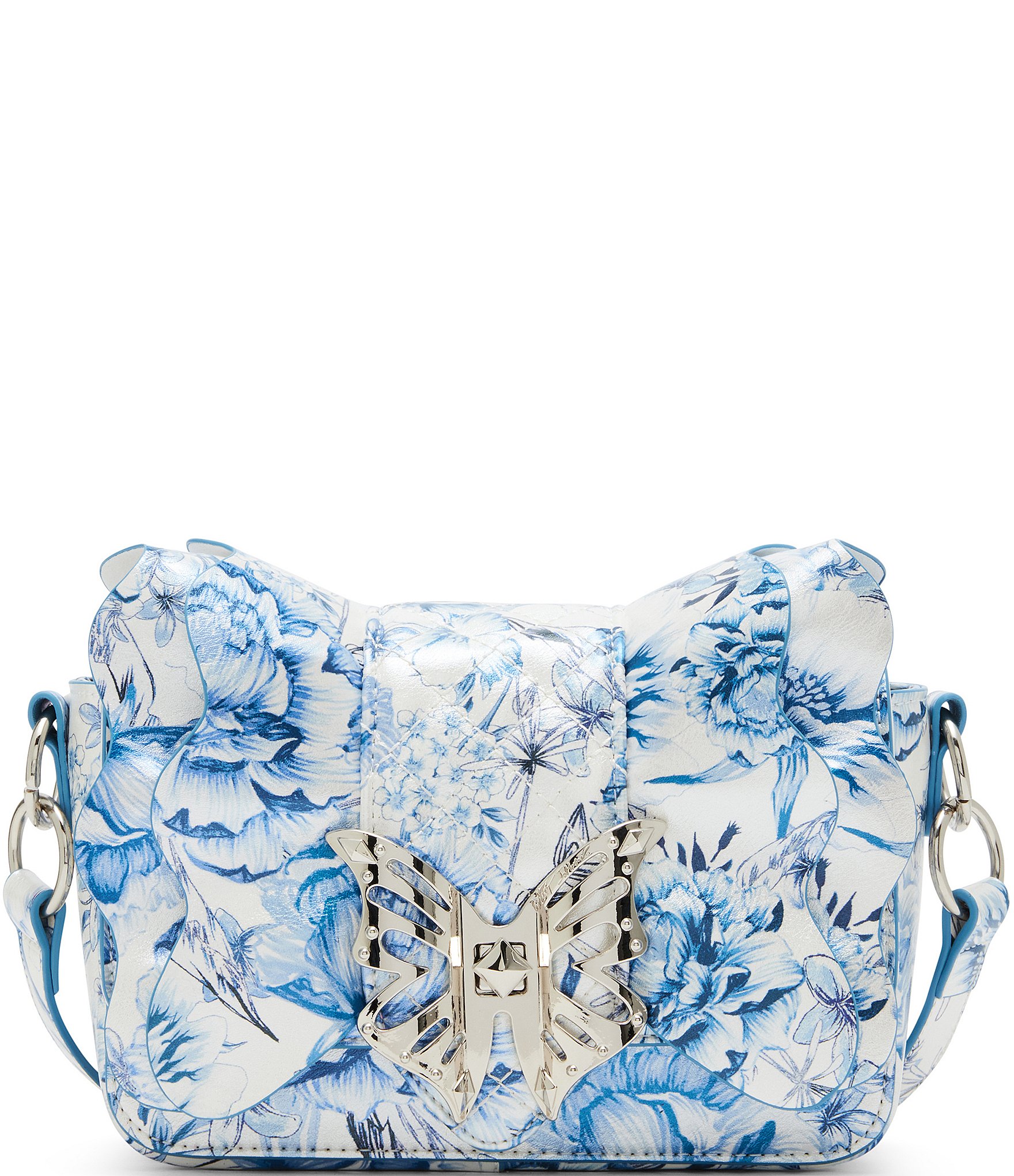 Betsey Johnson Butterfly Flights Of Fancy Floral Ruffle Crossbody Bag