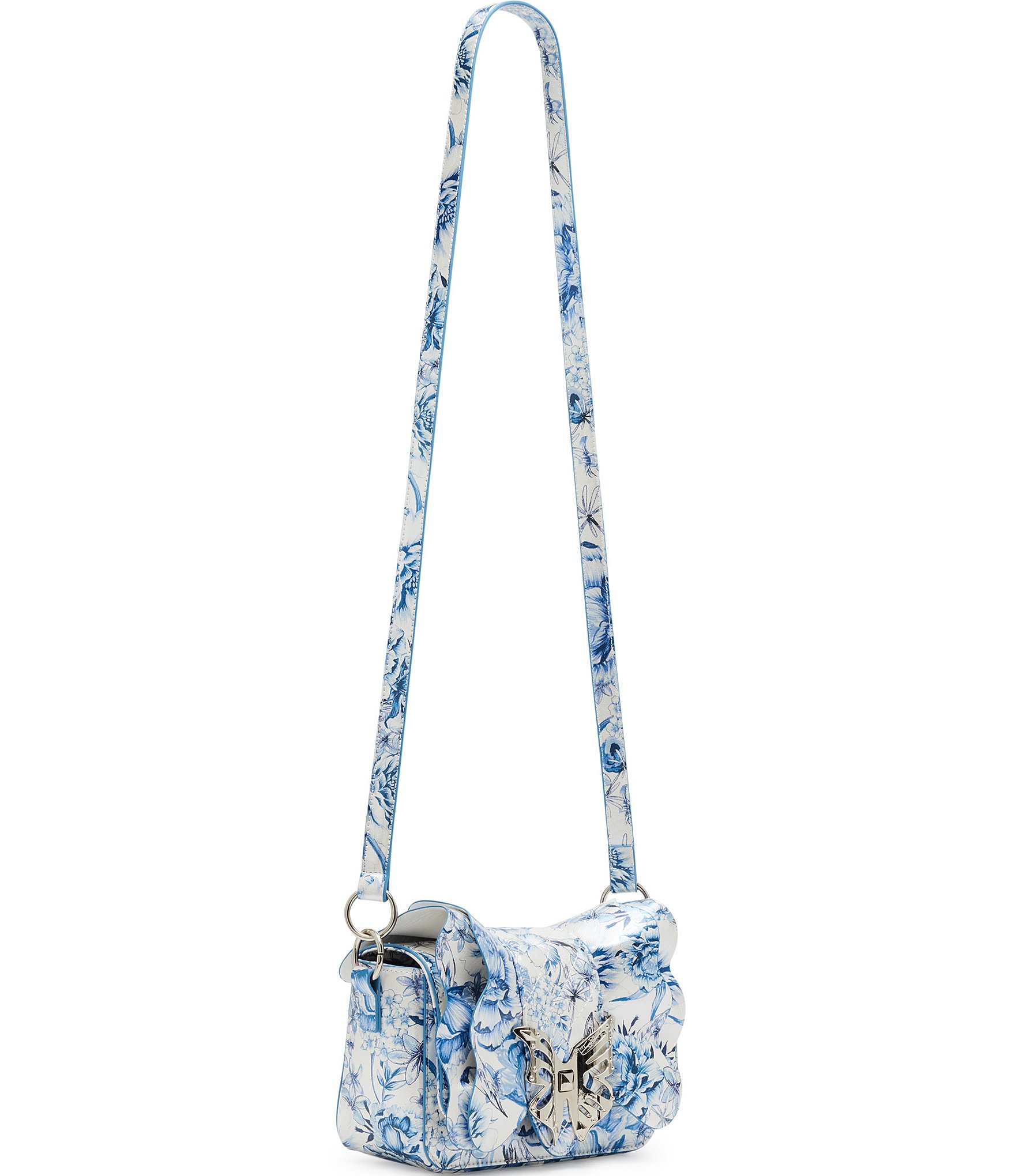 Betsey Johnson Butterfly Flights Of Fancy Floral Ruffle Crossbody Bag