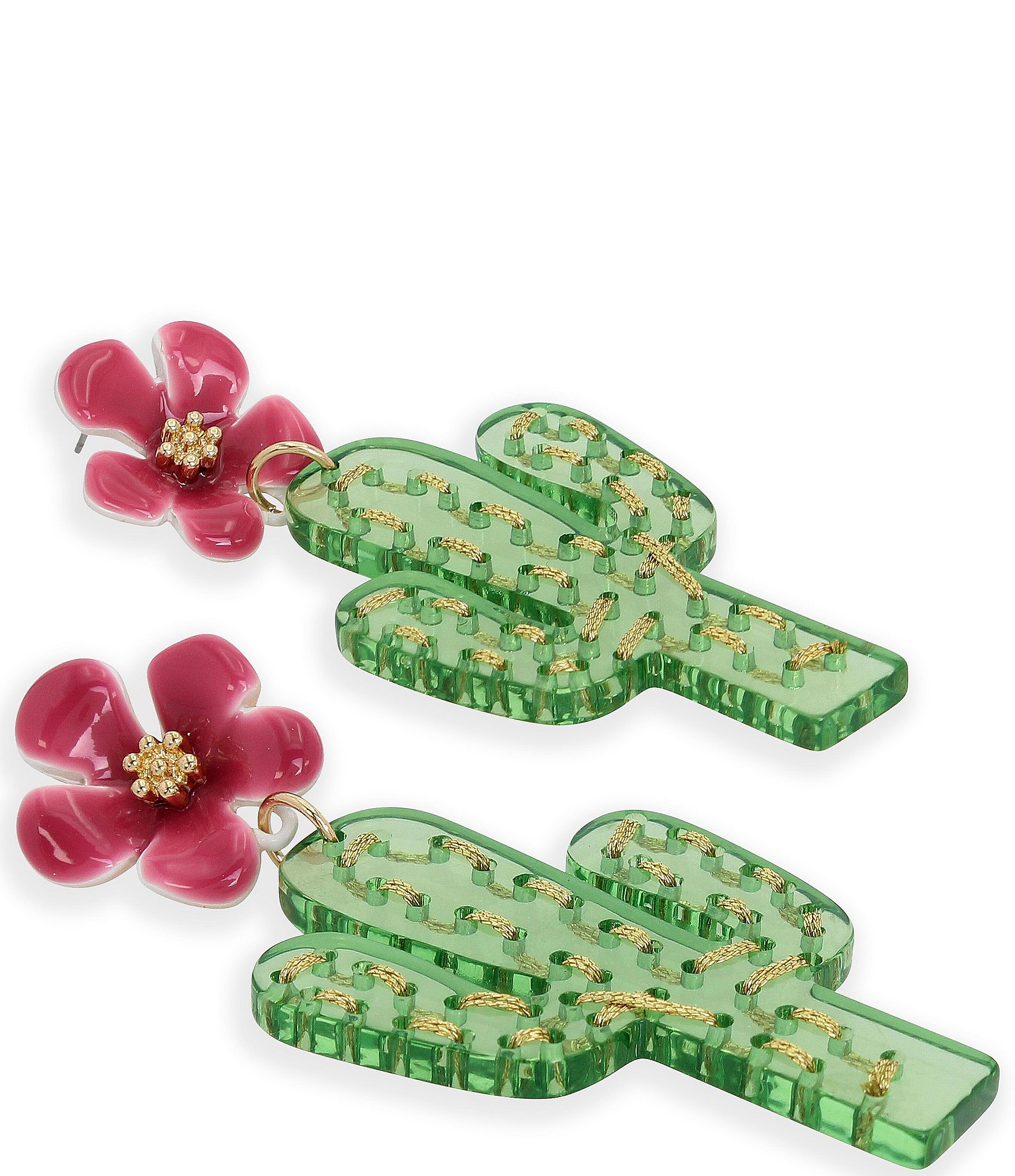 Betsey Johnson Cactus Statement Drop Earrings