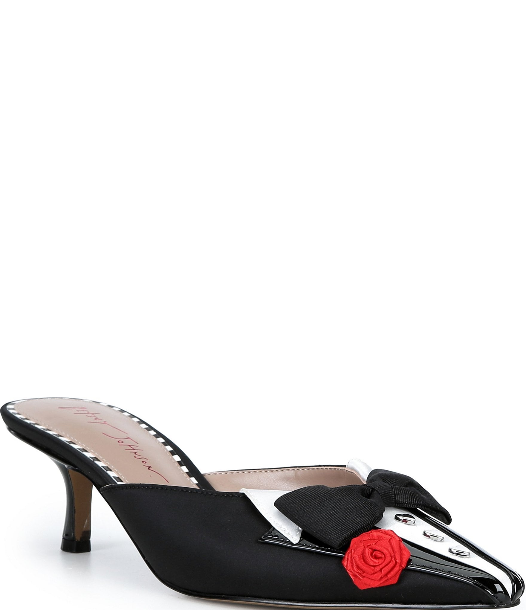Betsey Johnson Caleb Tuxedo Dress Mules