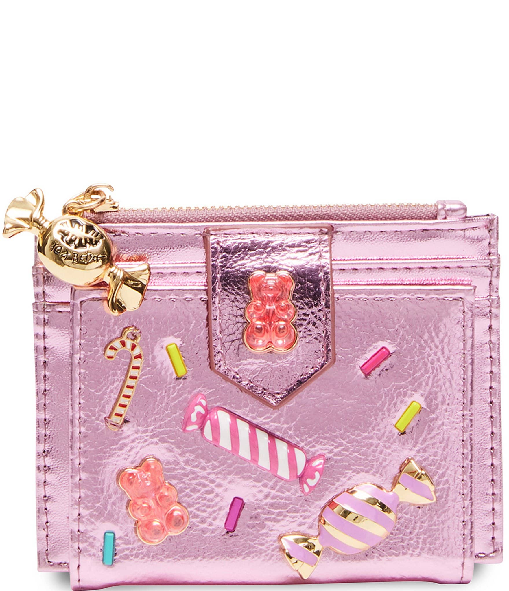 Women's Small Card Case Wallet with Flap. Mini Credit Card Holder. Soft  Candy Pink Leather