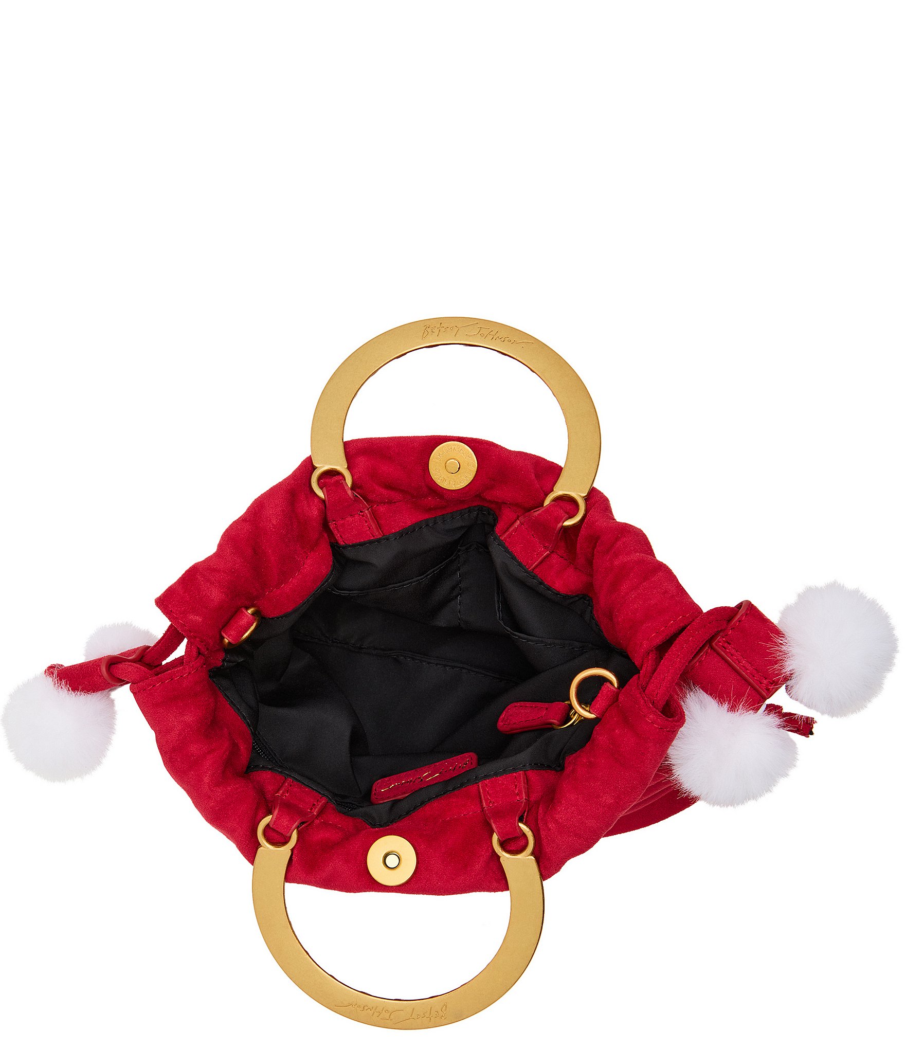 Betsey Johnson Candy Cane Lane Drawstring Top Handle Crossbody Bag