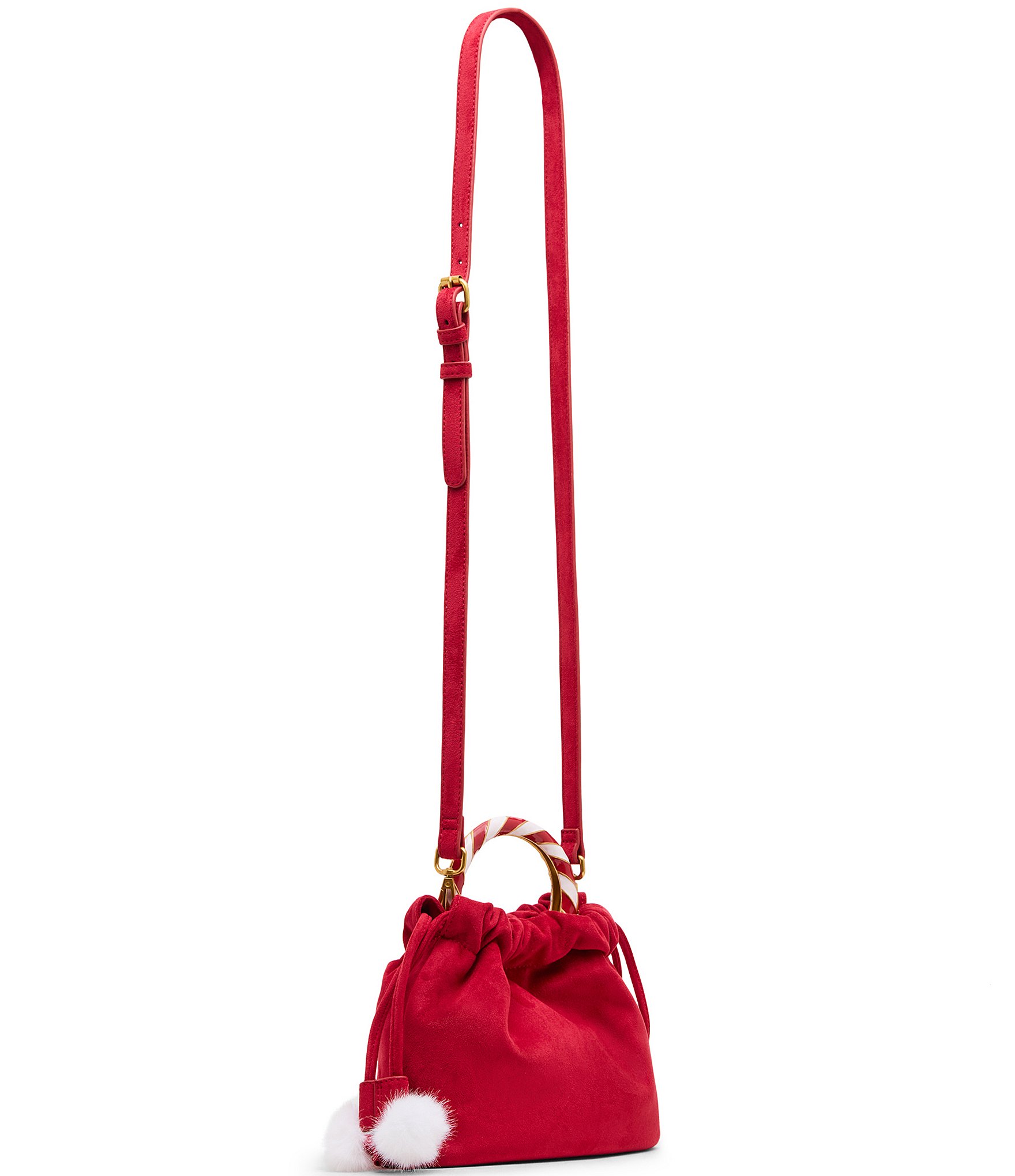 Betsey Johnson Candy Cane Lane Drawstring Top Handle Crossbody Bag