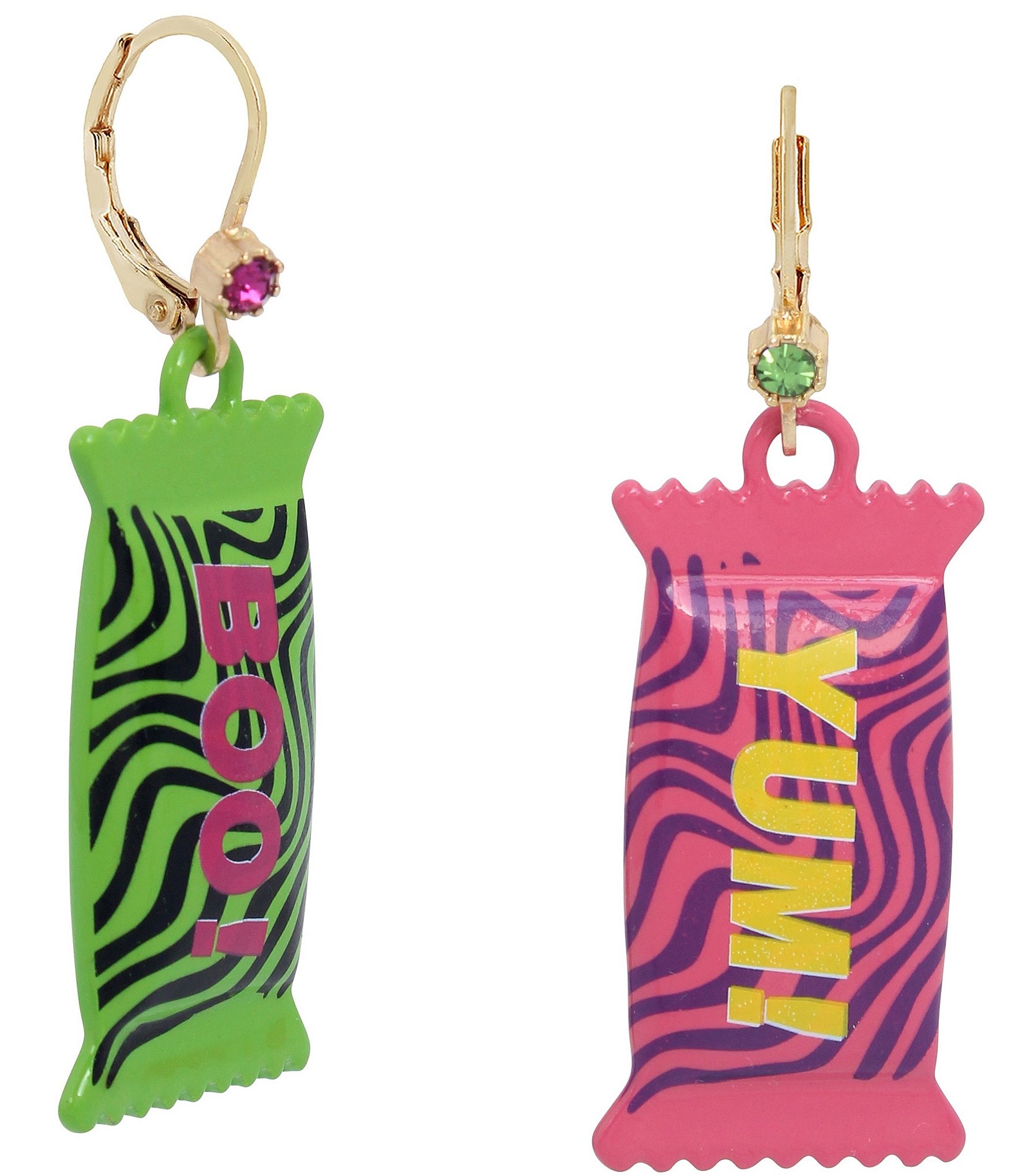 Betsey Johnson Candy Mismatch Drop Earrings