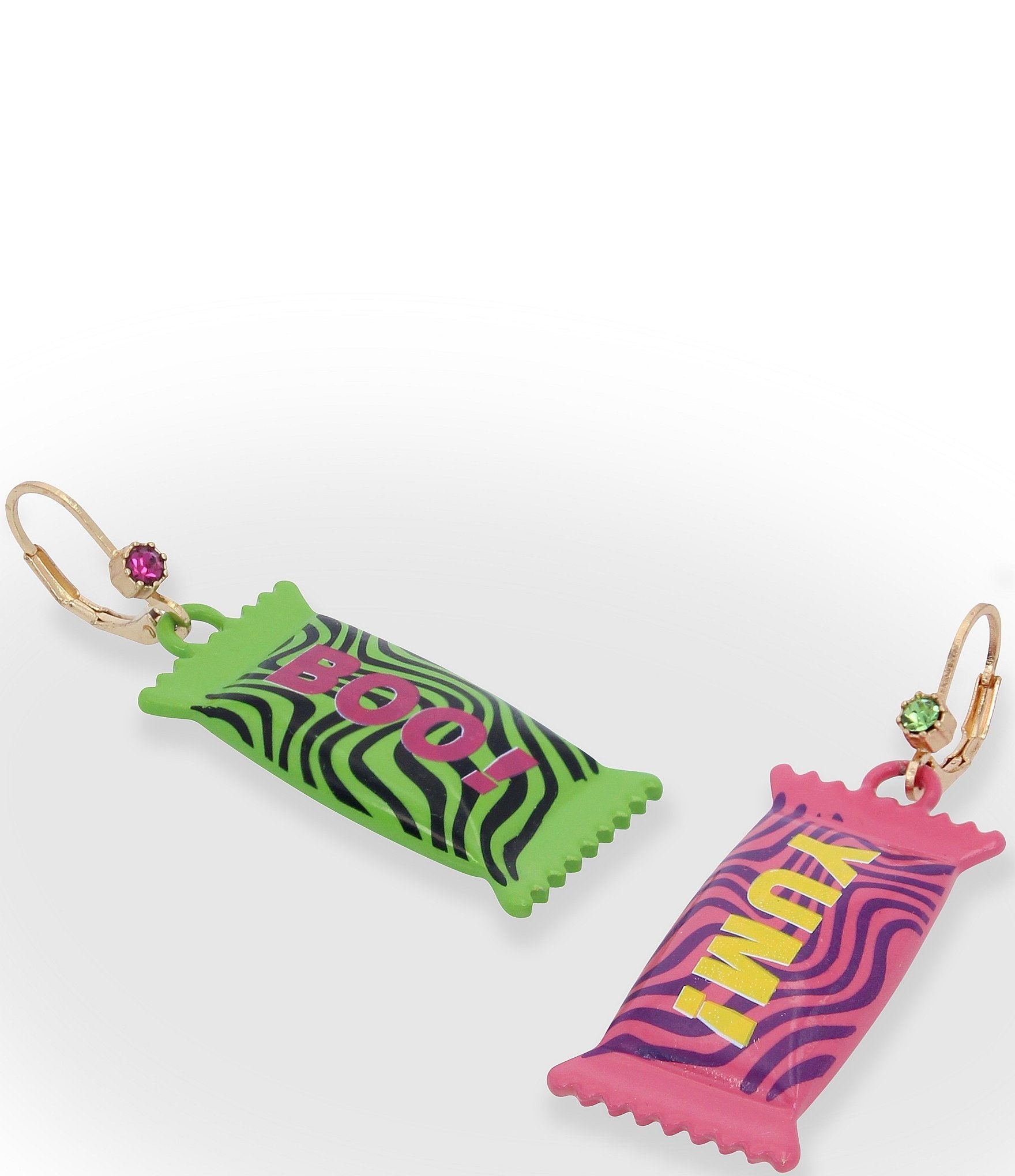 Betsey Johnson Candy Mismatch Drop Earrings