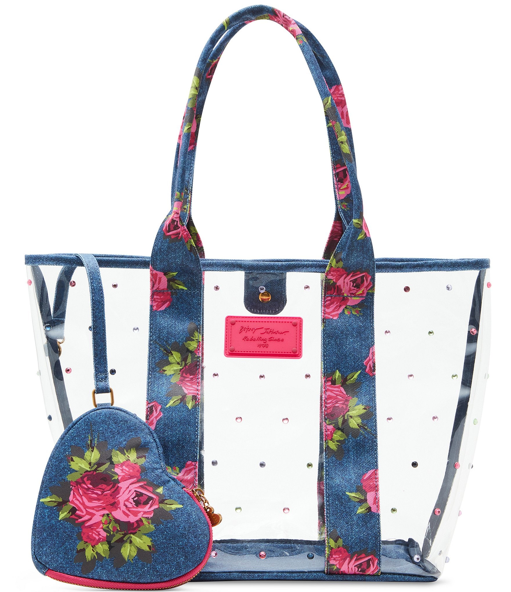 Betsey Johnson Denim Floral Clear Tote Bag | Dillard's