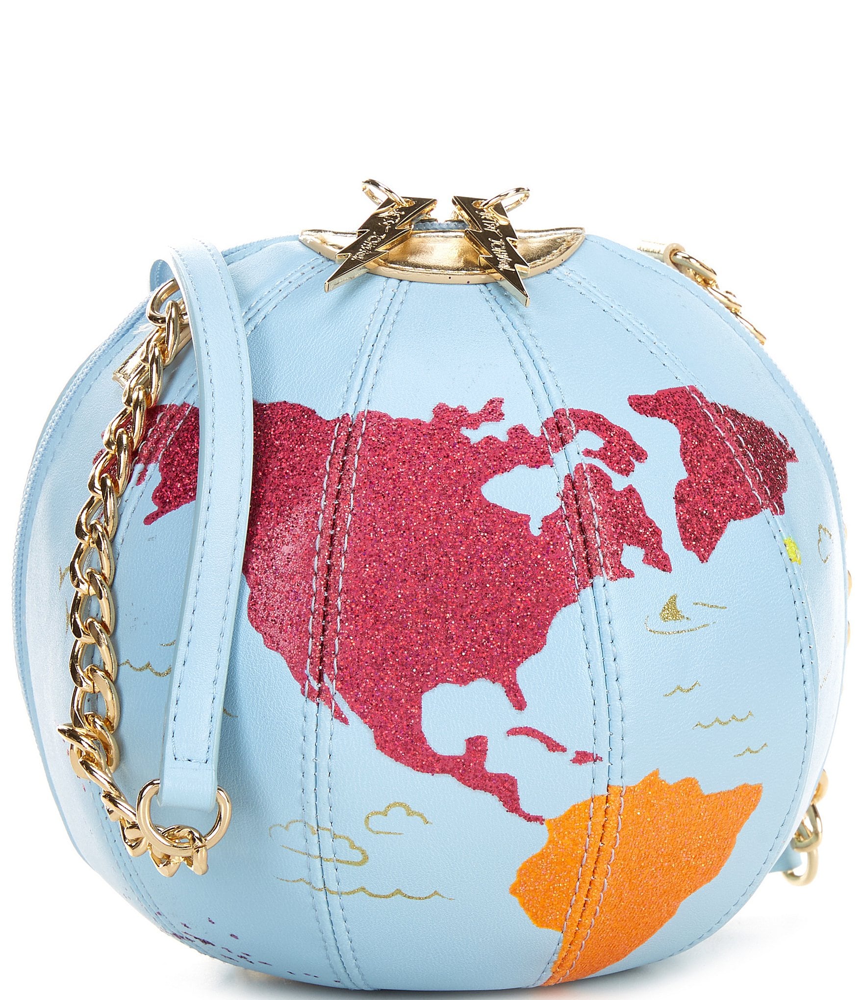 Betsey Johnson Earth to Betsey Blue Globe Crossbody Bag