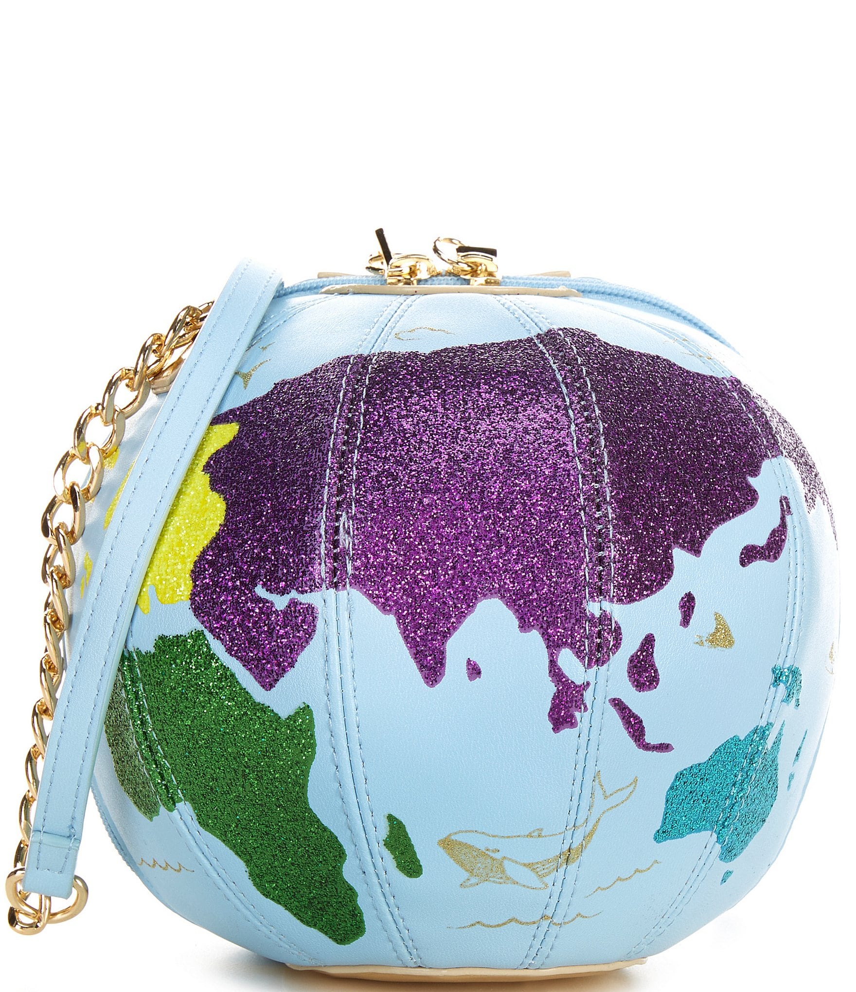 Betsey Johnson Earth to Betsey Blue Globe Crossbody Bag